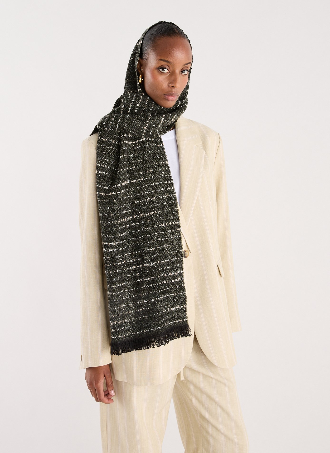 Echarpe à détail pailleté AU PRINTEMPS PARIS Kaki