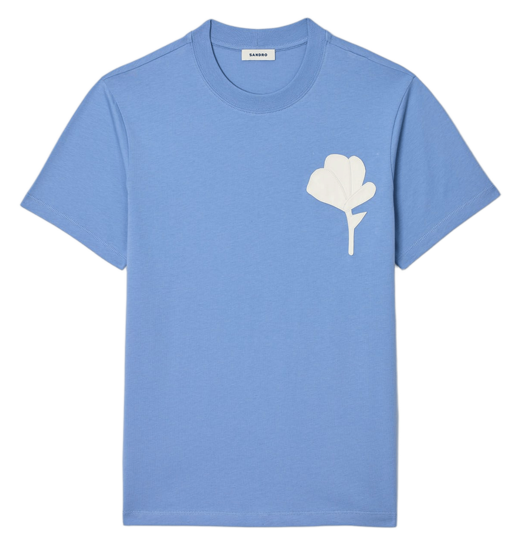 Tee-shirt manches courtes sérigraphié SANDRO Bleu