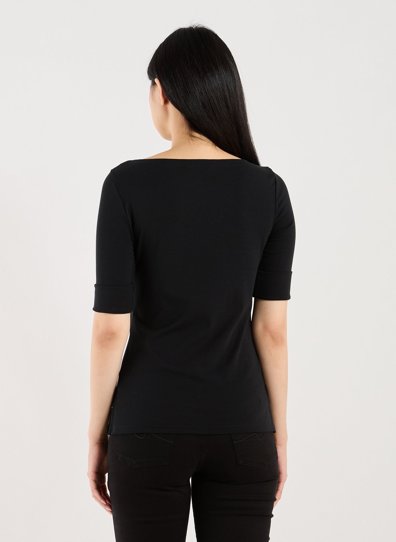 T-shirt en coton mélangé LAUREN Noir