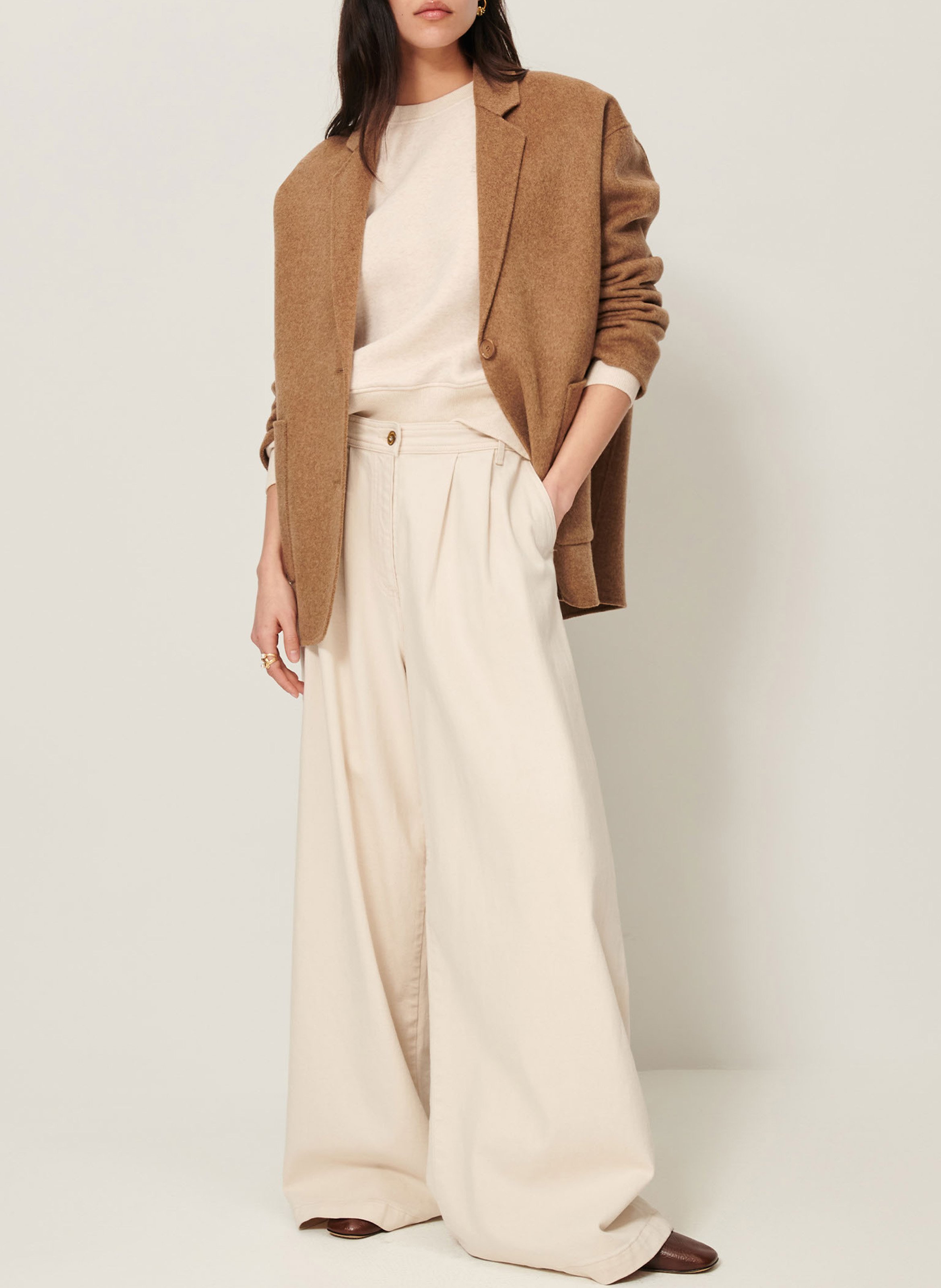 Veste de tailleur en laine mélangée traniwool SESSUN Beige