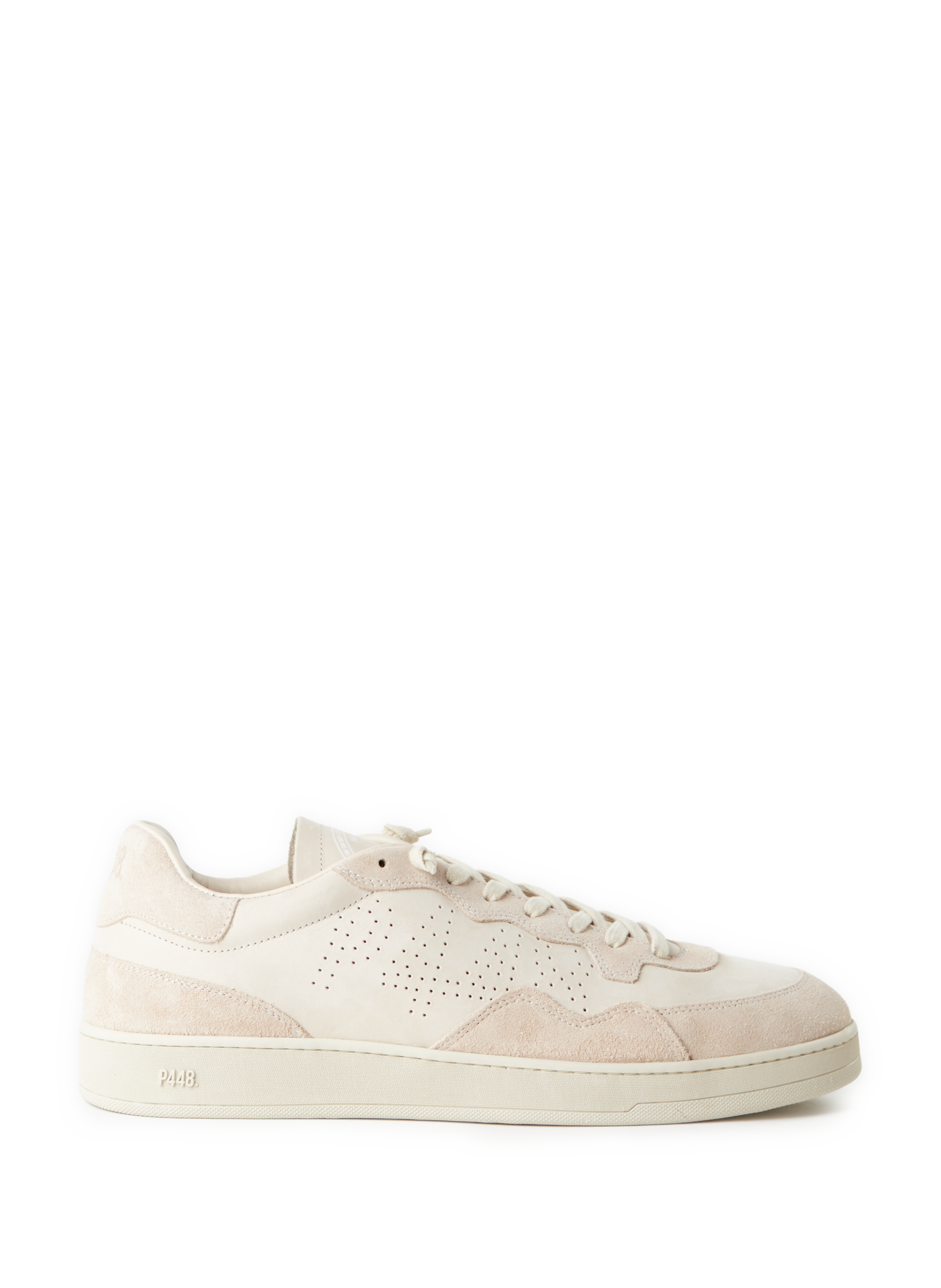 P448 Baskets bi-matière Beige