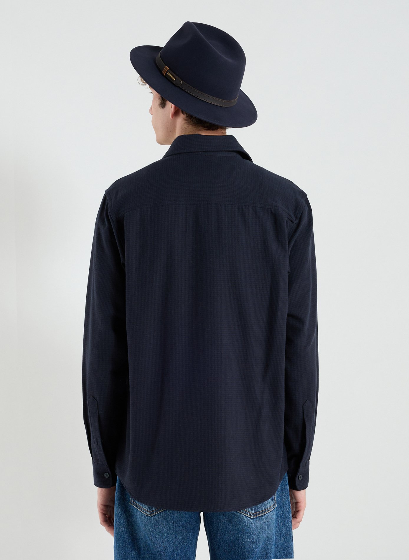 Chemise pied-de-poule en coton SAMSOE SAMSOE Bleu