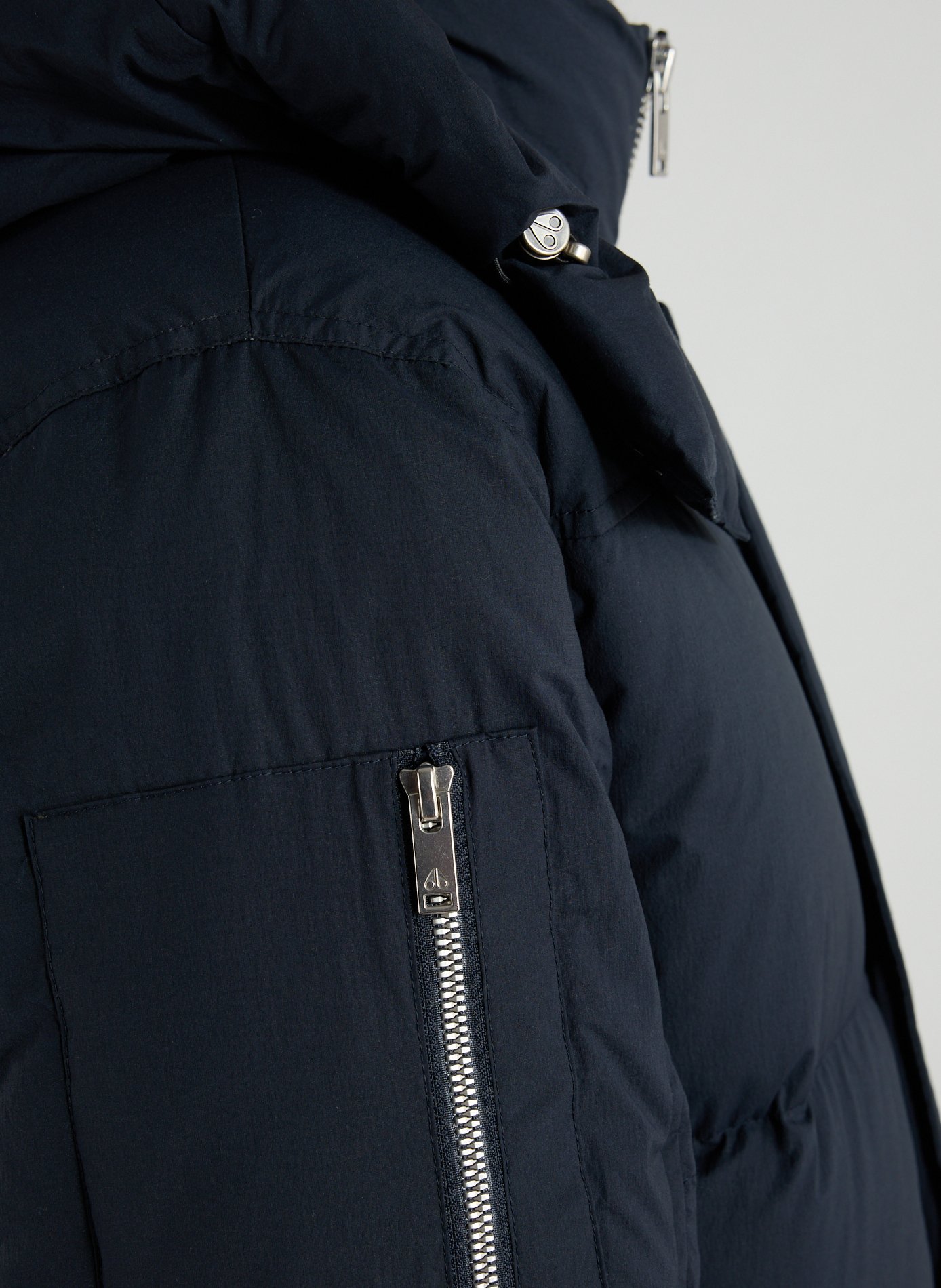 Quilted hooded puffer jacket MOOSE KNUCKLES Blue