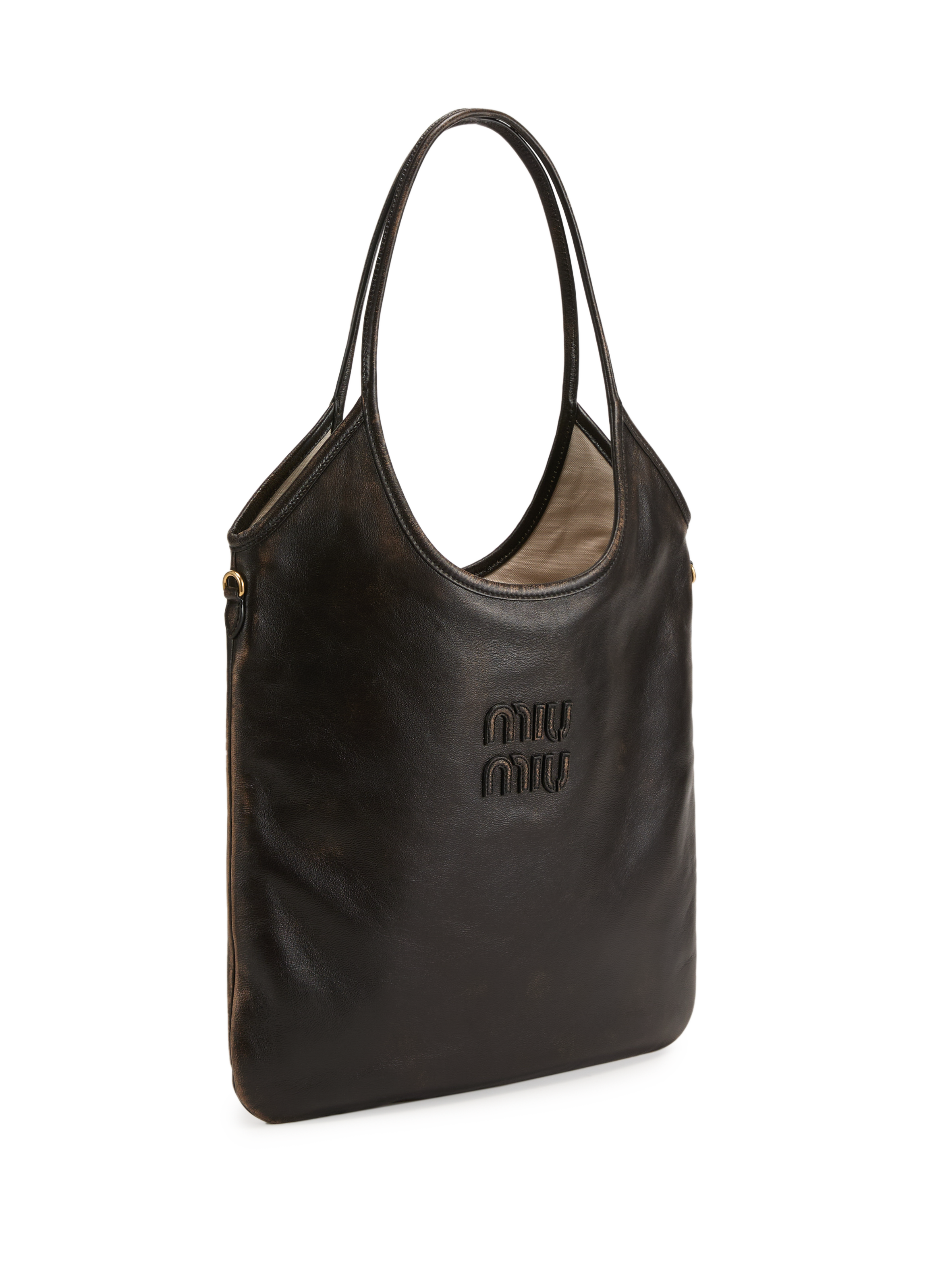 Sac cabas Ivy en cuir  MIU MIU Marron