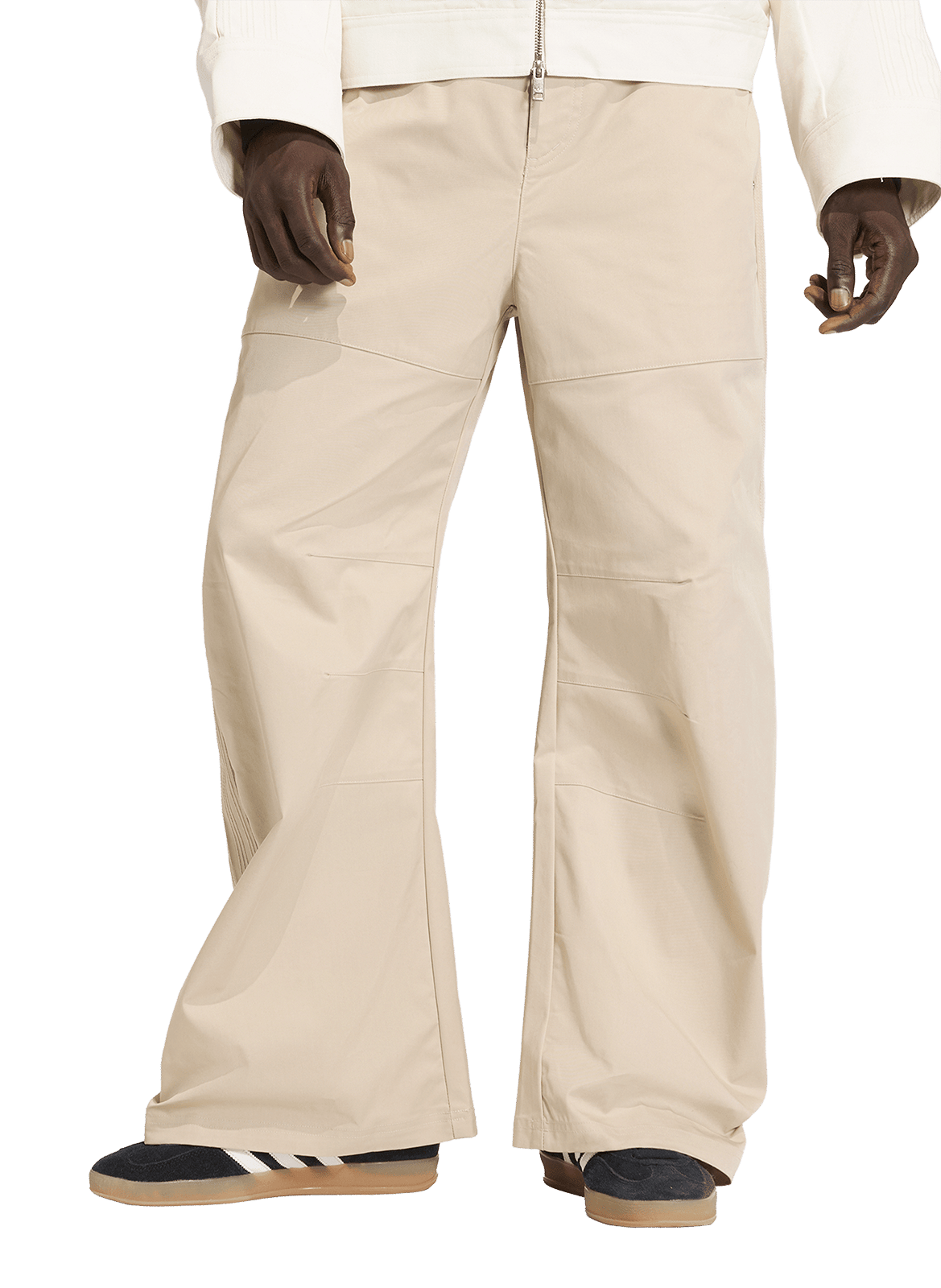 Premium Essentials Wide Leg Pants in Mixed Cotton ADIDAS Beige