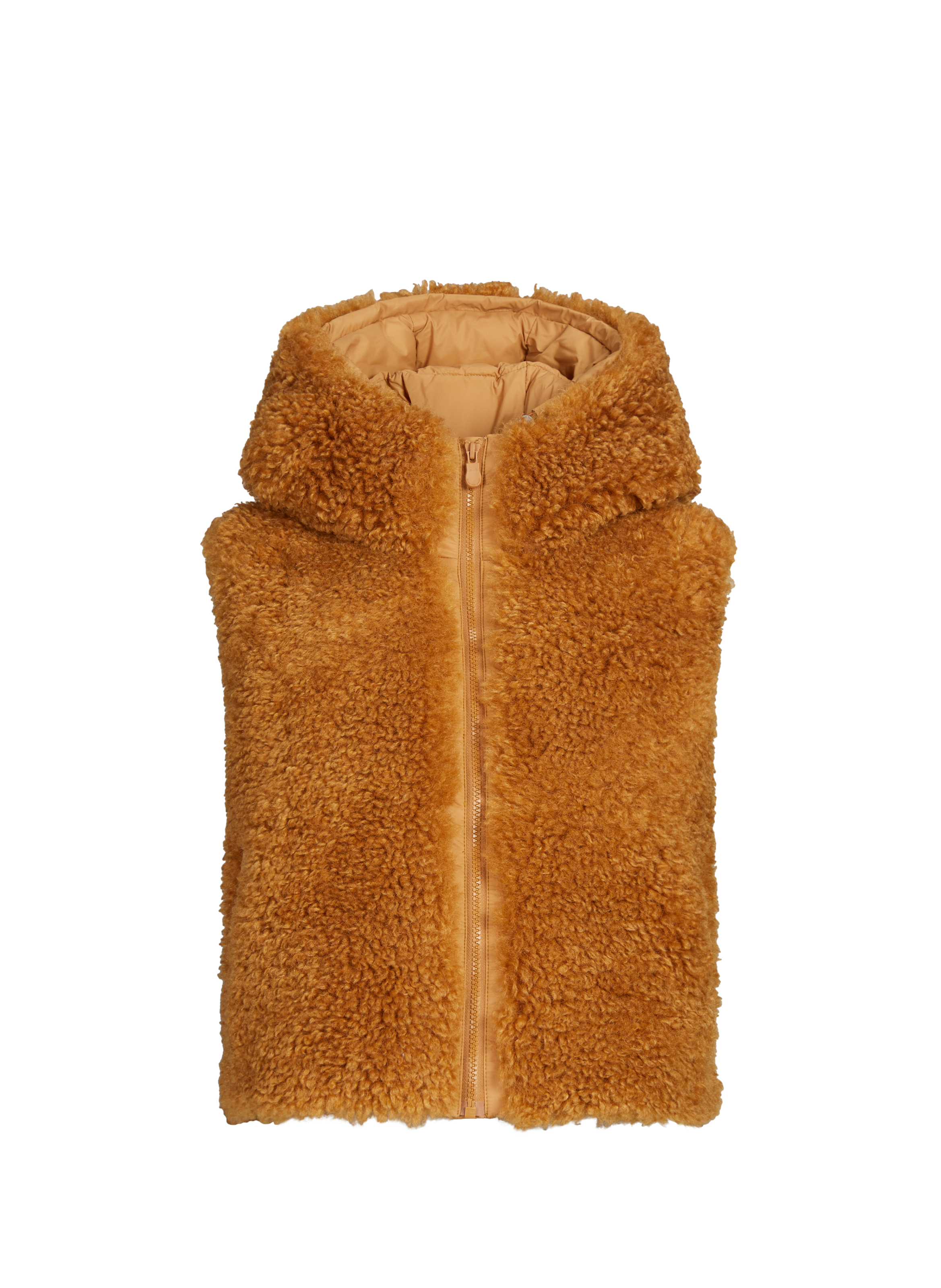 SAVE THE DUCK Sleeveless Hooded Jacket Brown