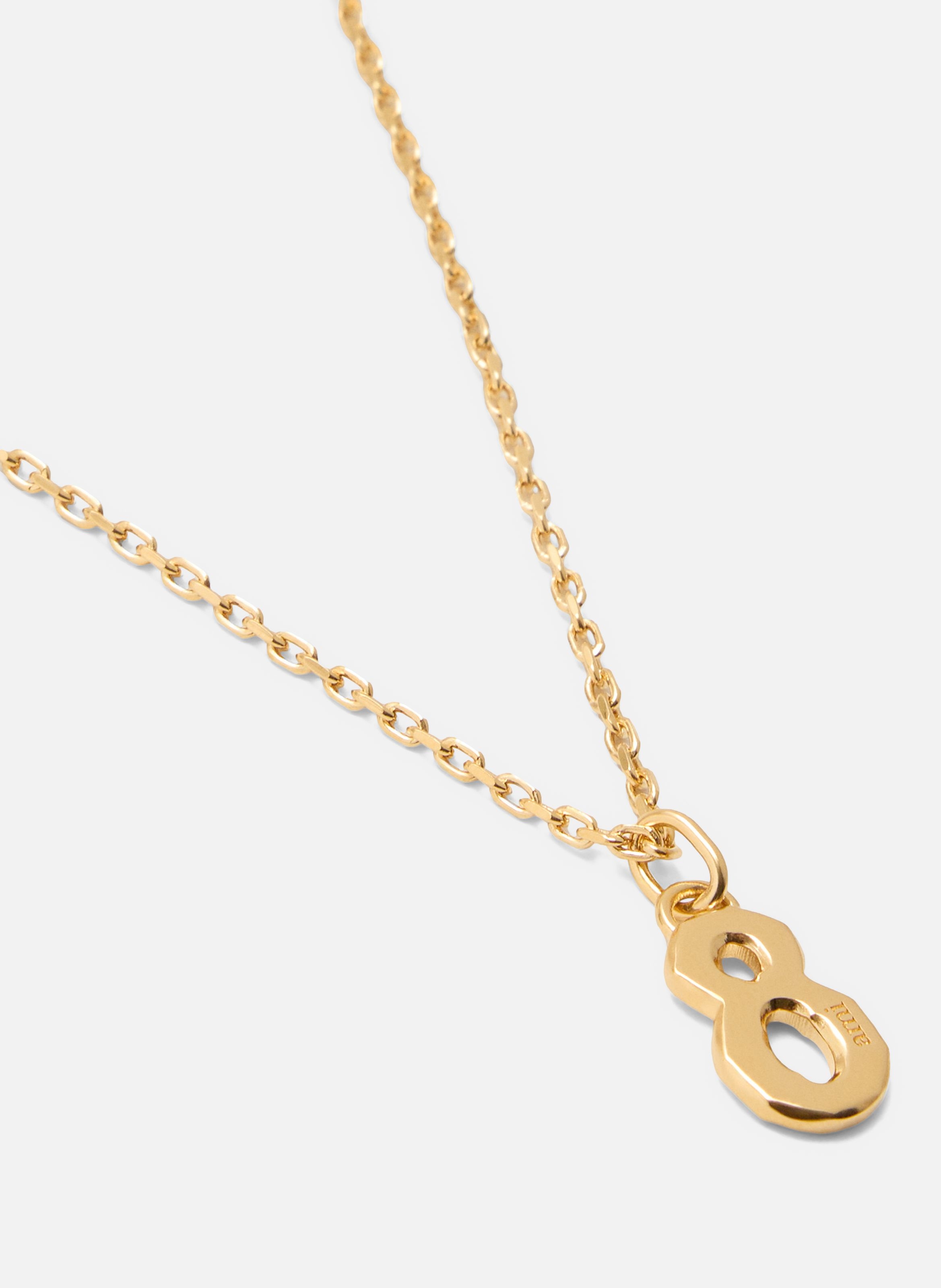 Collier martelé doré pendentif "8" unisexe en laiton AMI PARIS Jaune