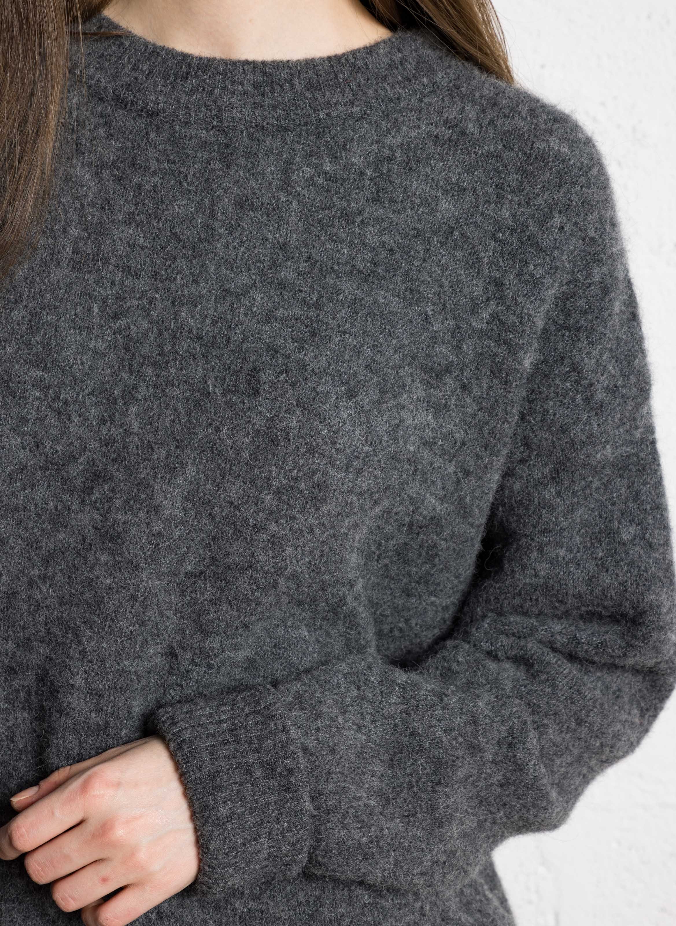 Pull ample col rond en laine mélangée vitow AMERICAN VINTAGE Gris