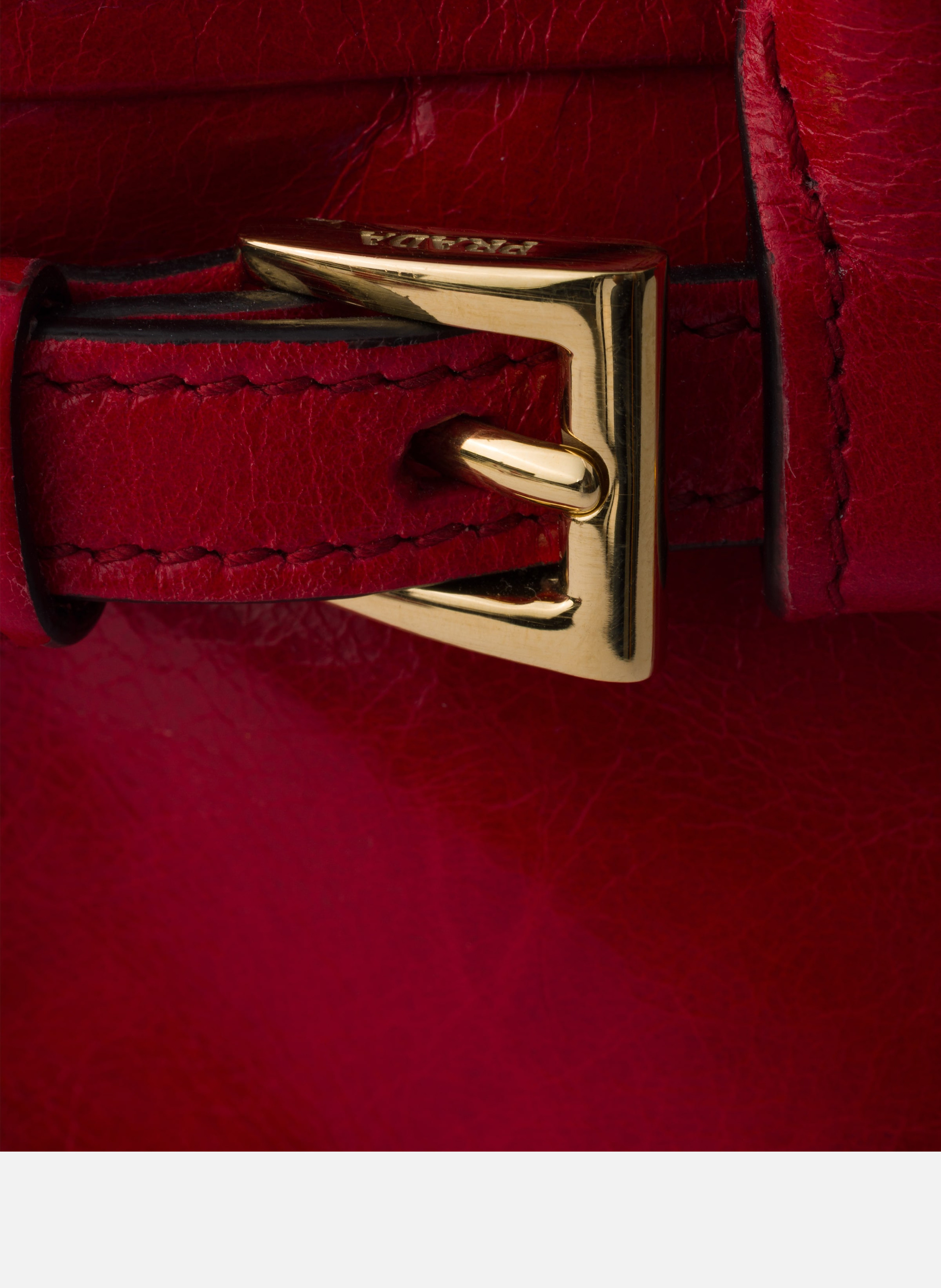 Mini sac à main prada bonnie en cuir PRADA Rouge