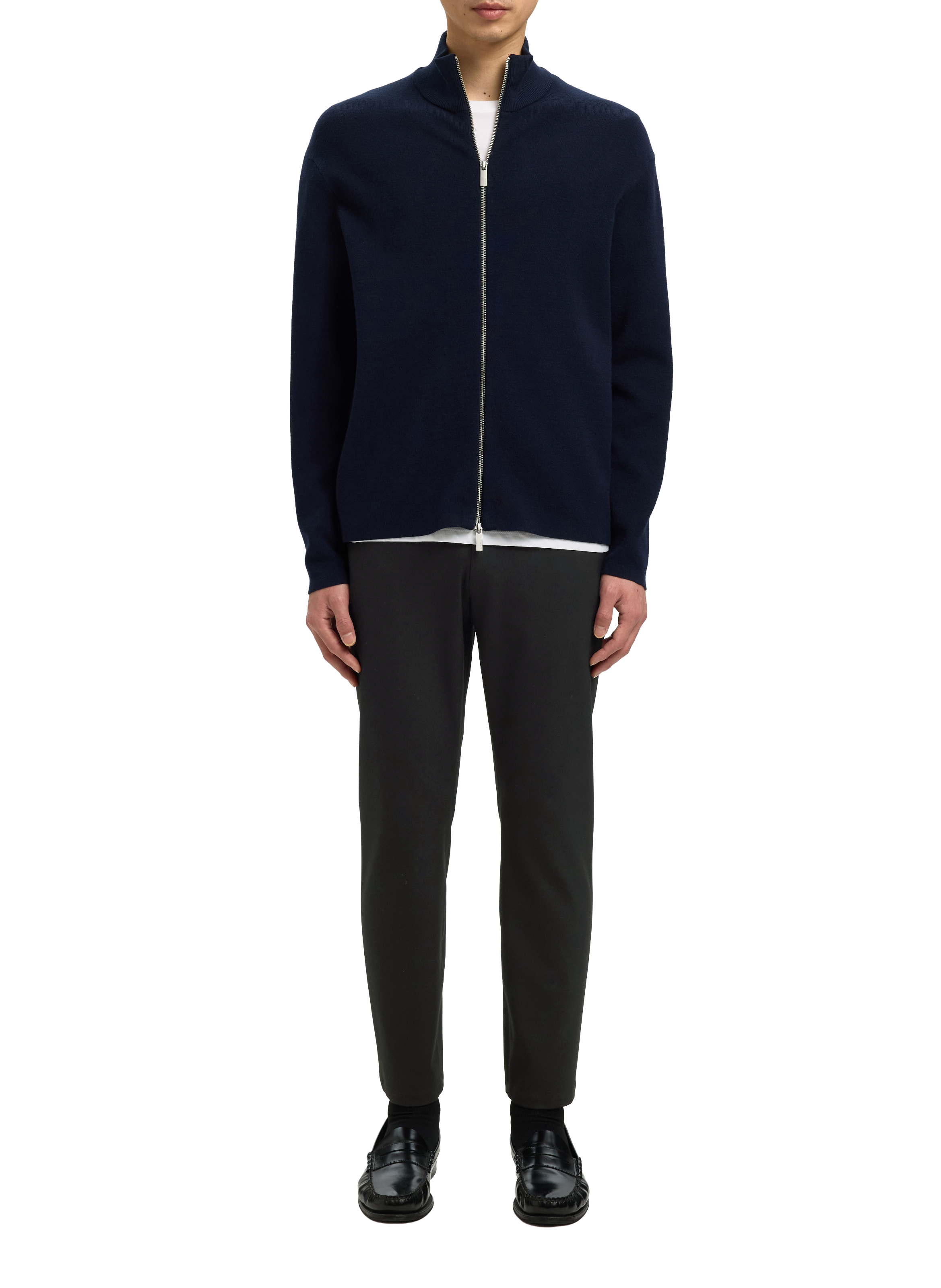 Pantalon ajusté à plis SELECTED Noir