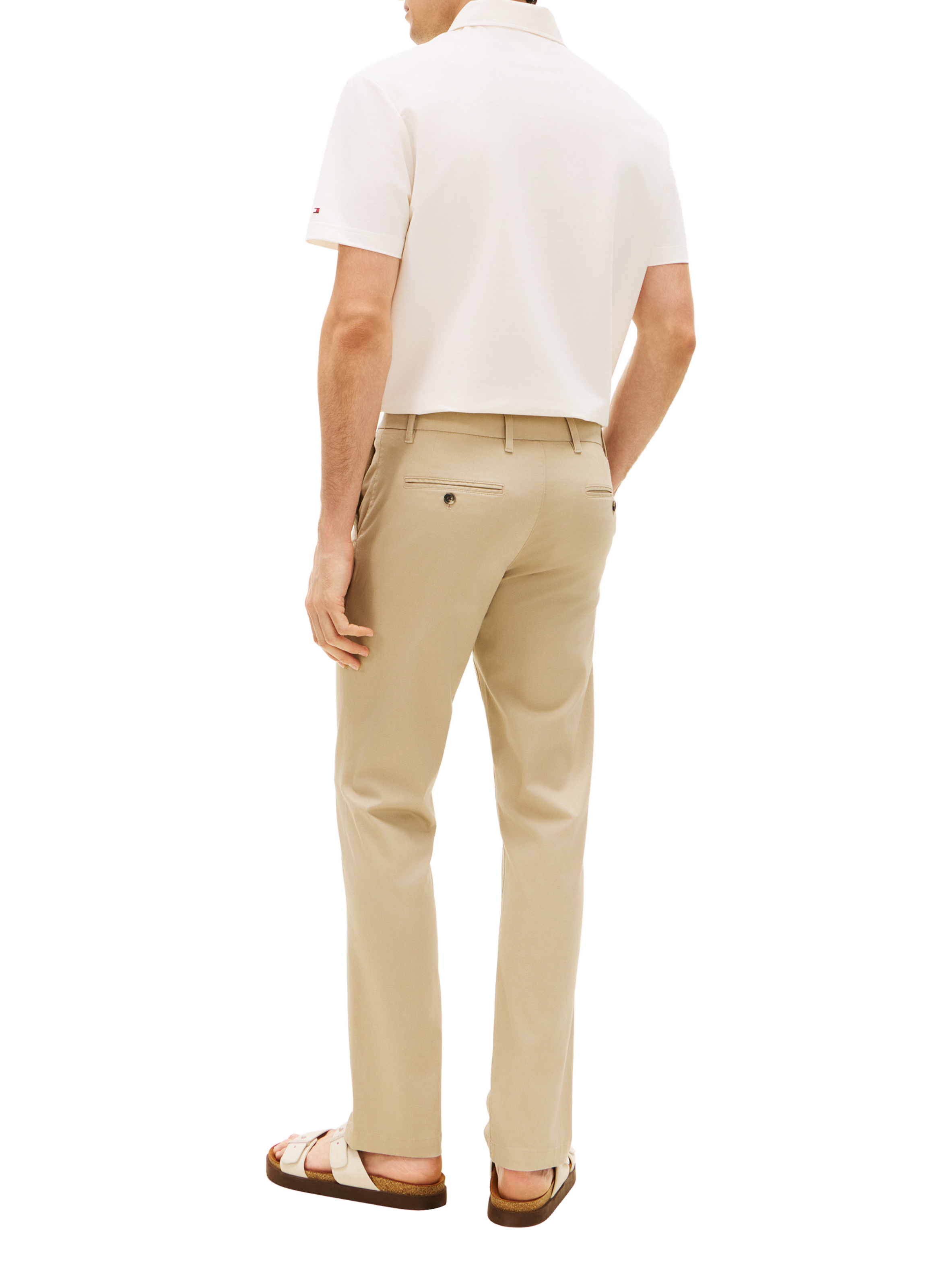 Pantalon coupe droite en coton TOMMY HILFIGER Beige