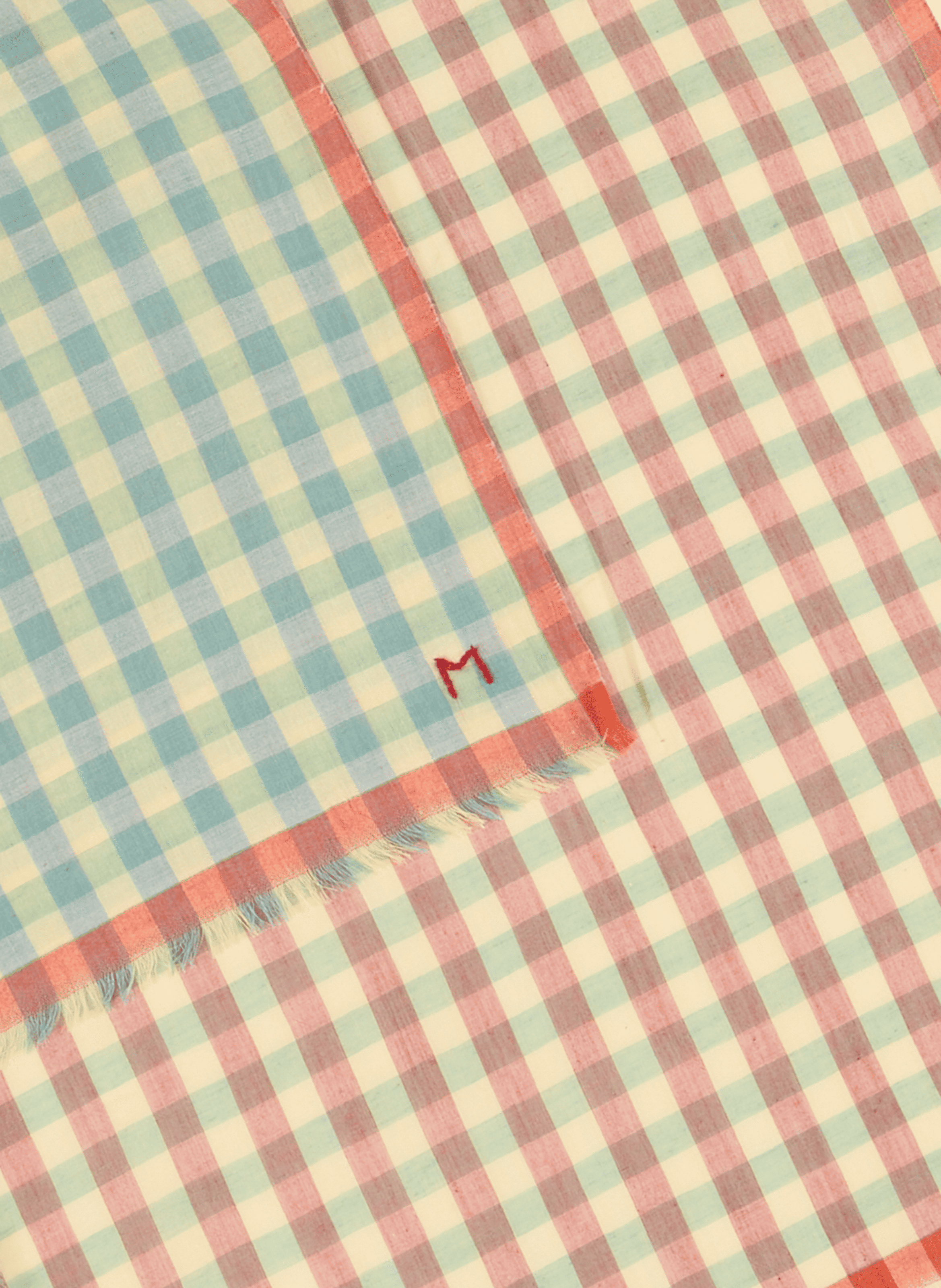 Poem checkered cotton scarf MOISMONT Multicolour