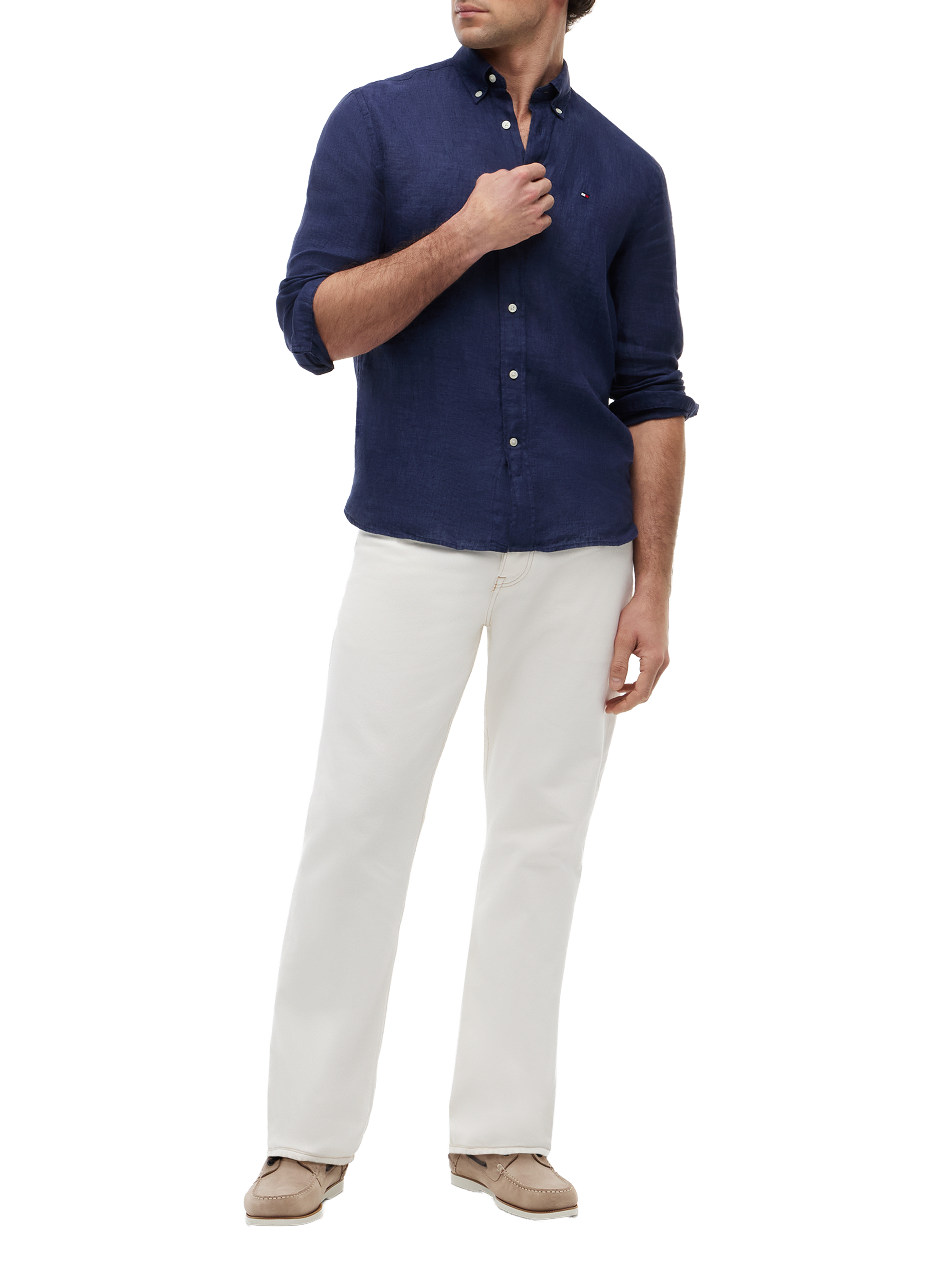 Chemise droite en lin TOMMY HILFIGER Bleu