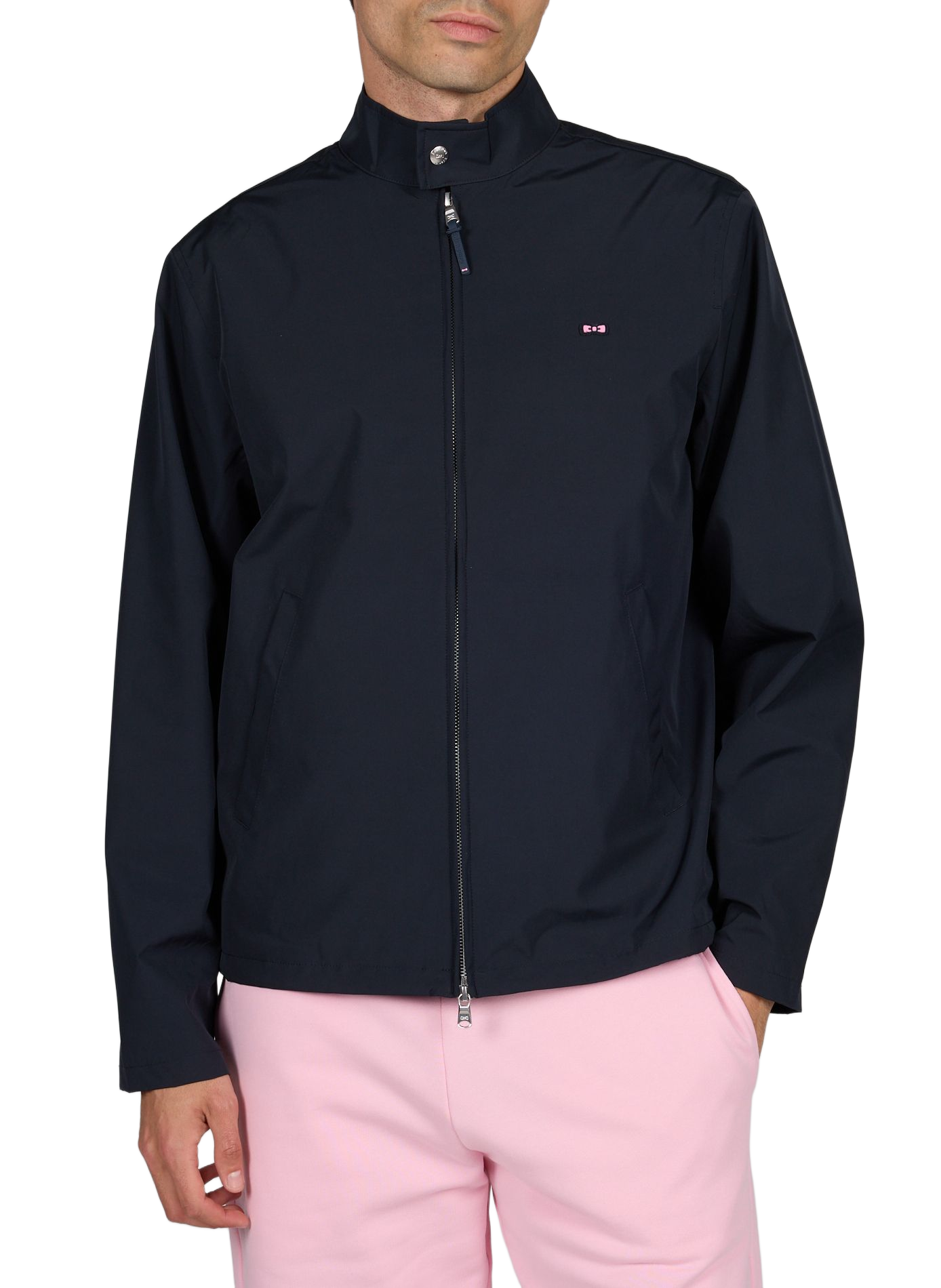 Water-repellent jacket with buttoned collar EDEN PARK Blue