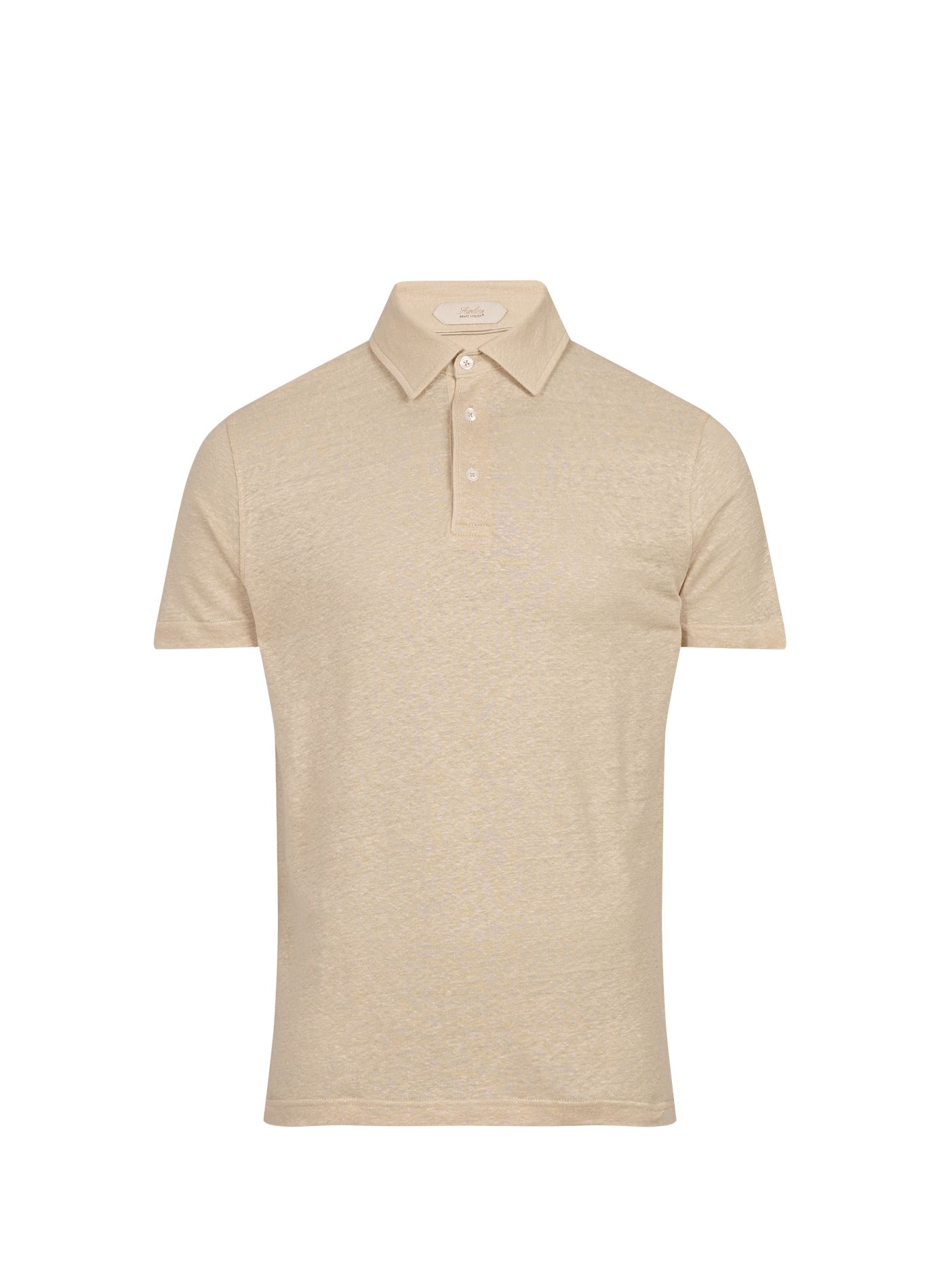 Polo à manches courtes en lin AURELIEN Beige