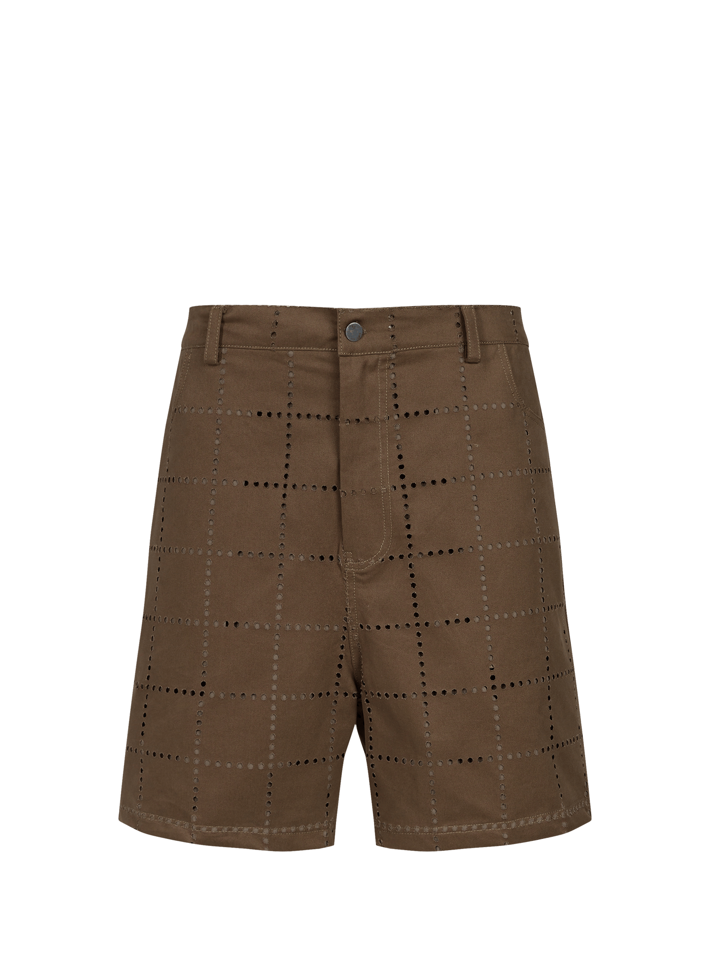 Cotton shorts with holes PAS UNE MARQUE Brown