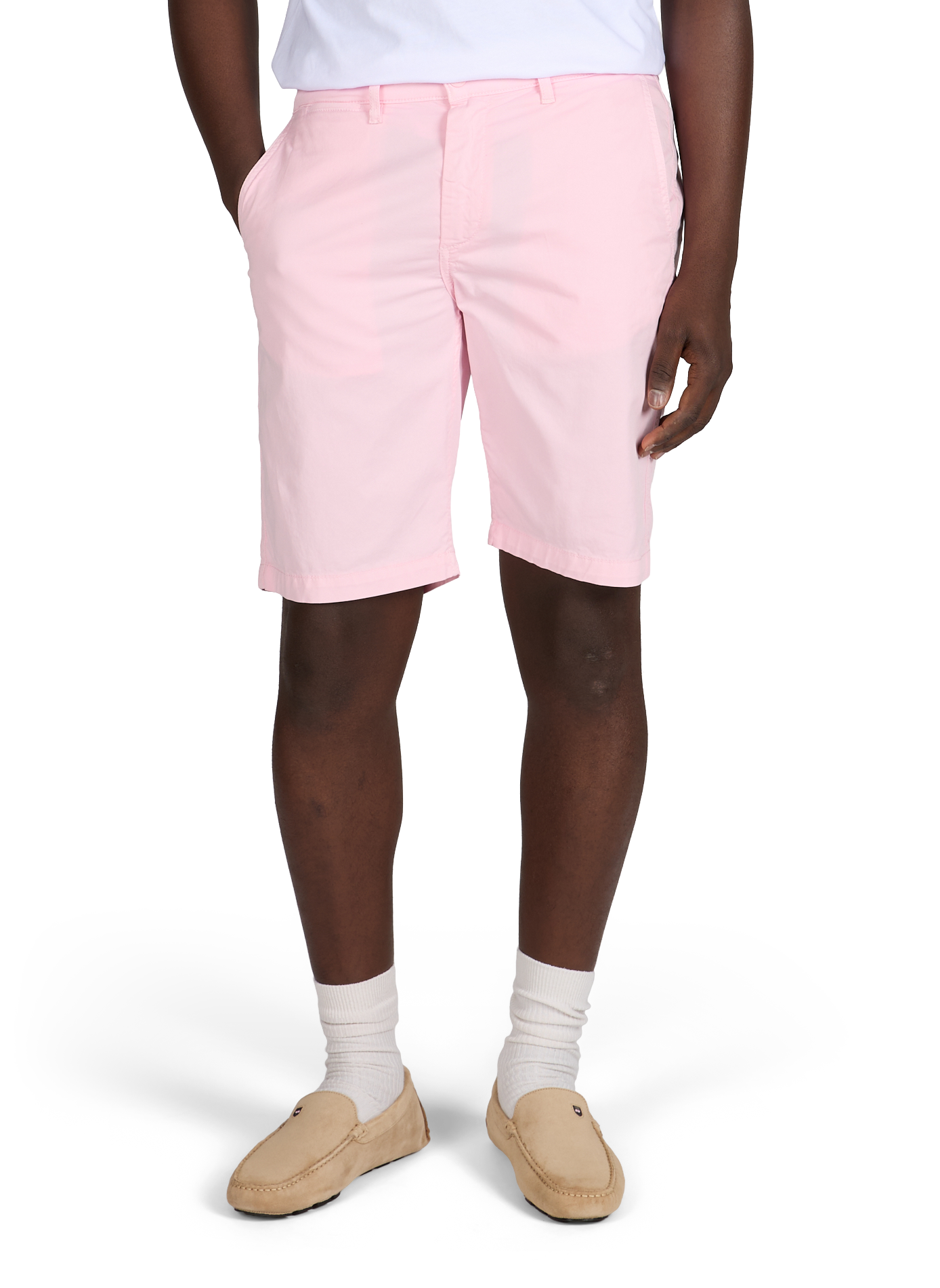 Bermuda uni en coton mélangé EDEN PARK Rose