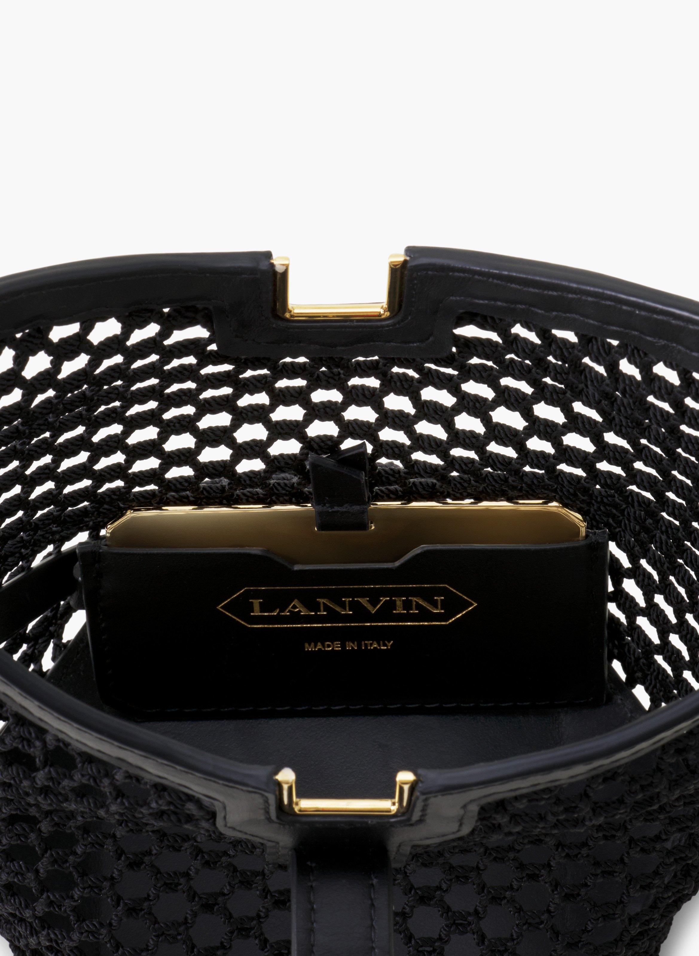 Sac seau nano catch by lanvin en résille LANVIN Noir