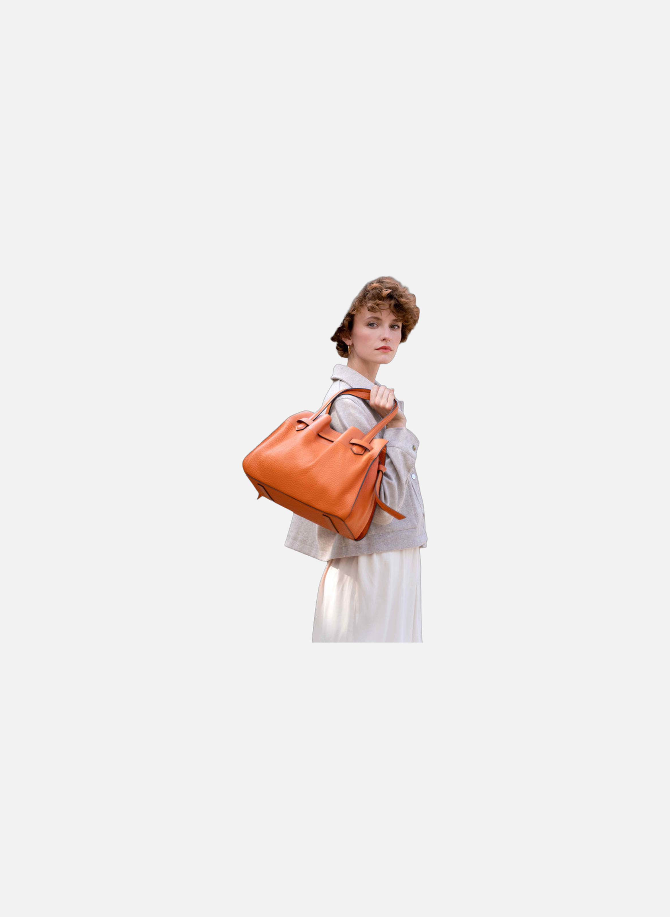 Blossom | sac à main pm en cuir de vachette Orange