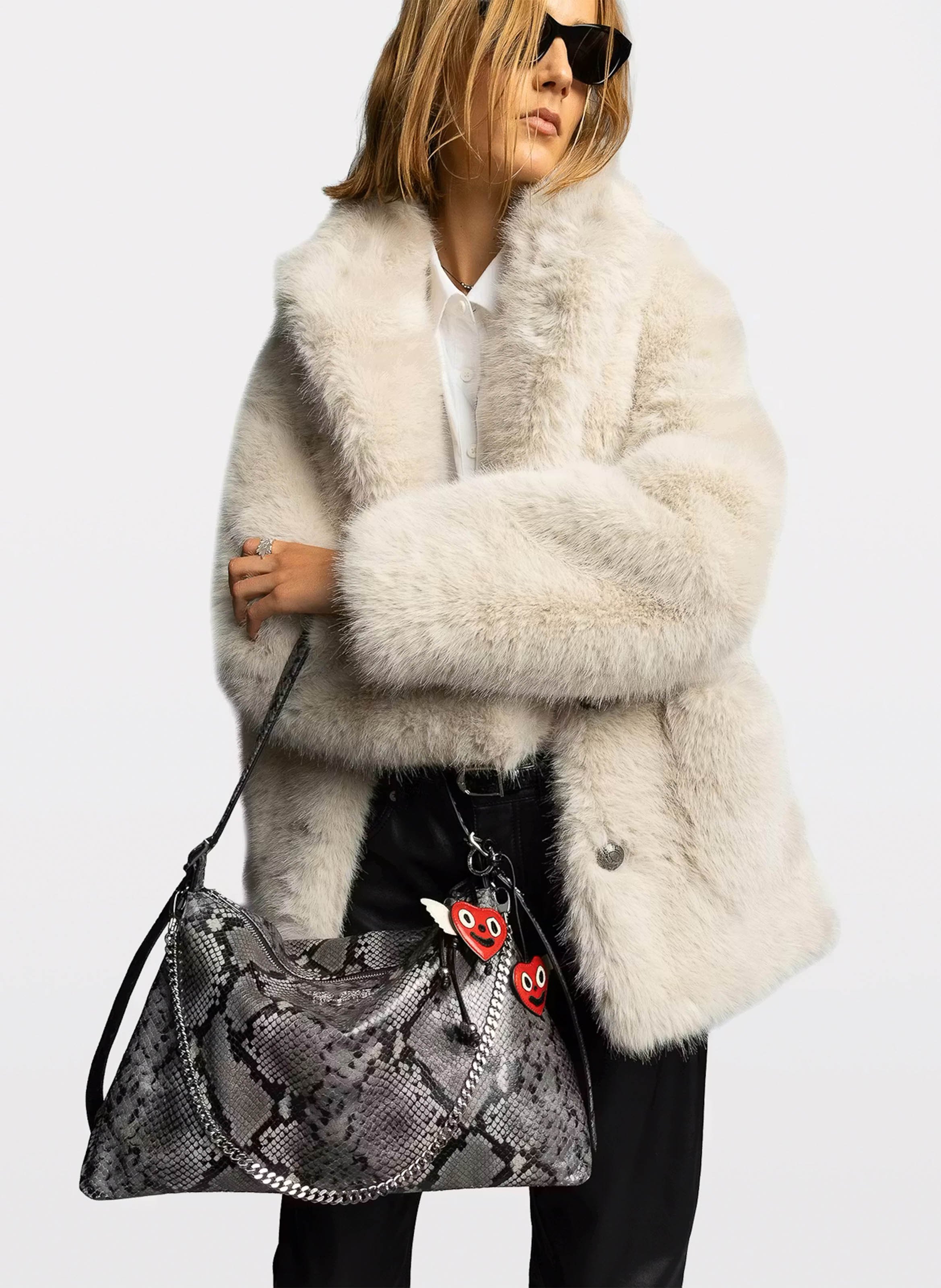 Sac jacquard serpent en cuir jim ZADIG&VOLTAIRE Gris