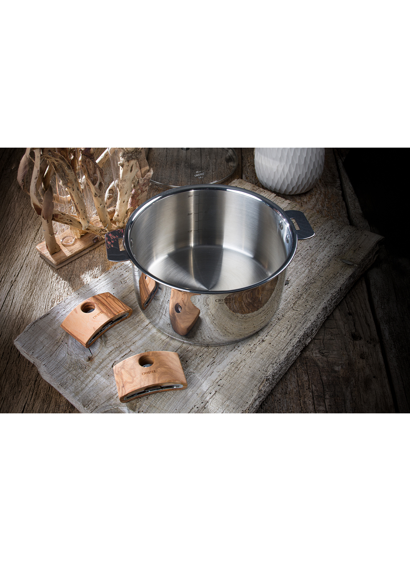 Lot de 3 casseroles Casteline en inox CRISTEL Gris