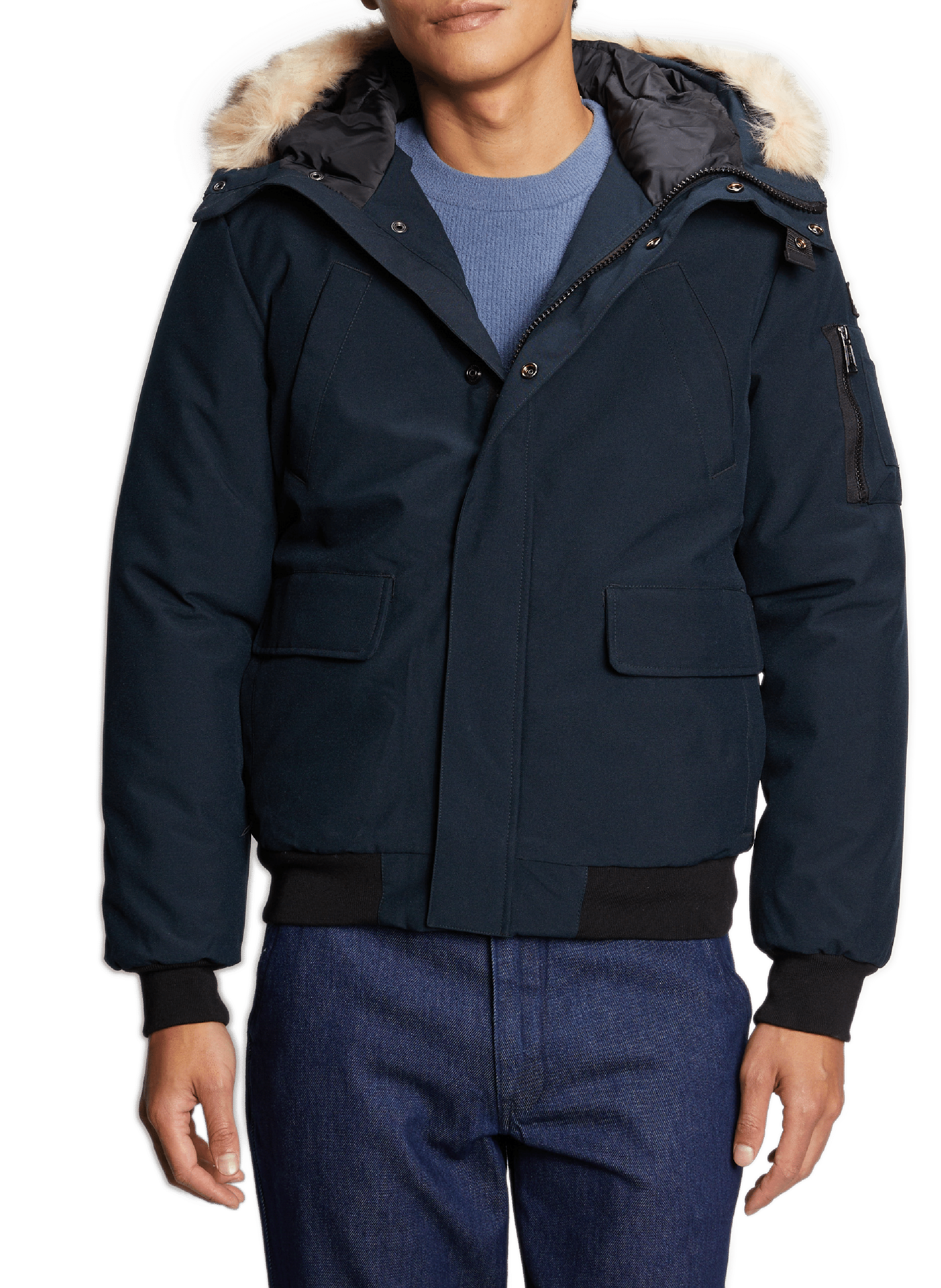 Manteau à capuche amovible SCHOTT Bleu