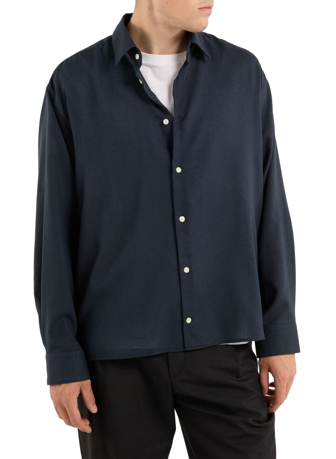 Solid button-down shirt SAISON 1865 Blue
