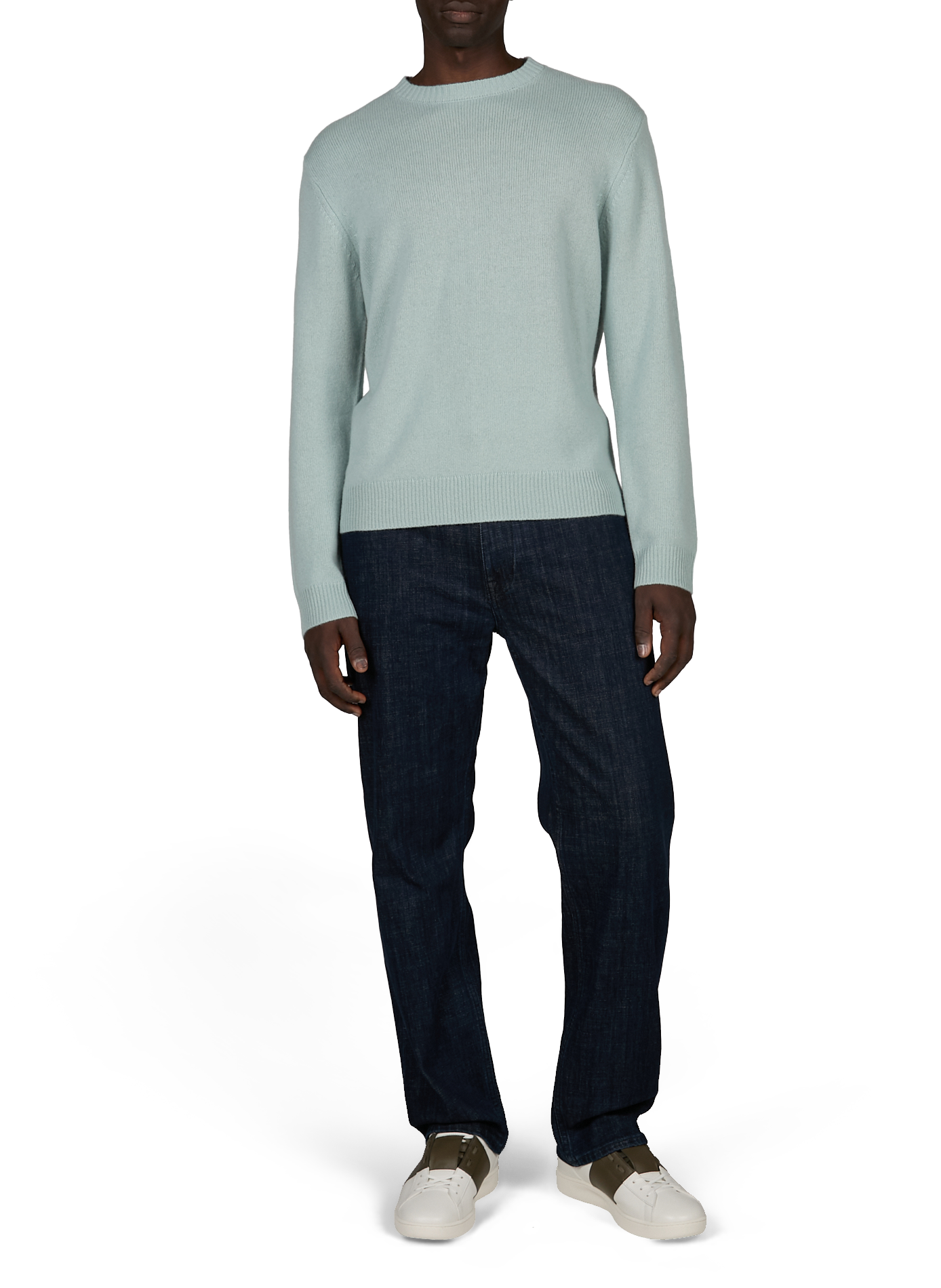 Round-neck straight cashmere sweater CLOSED Blue