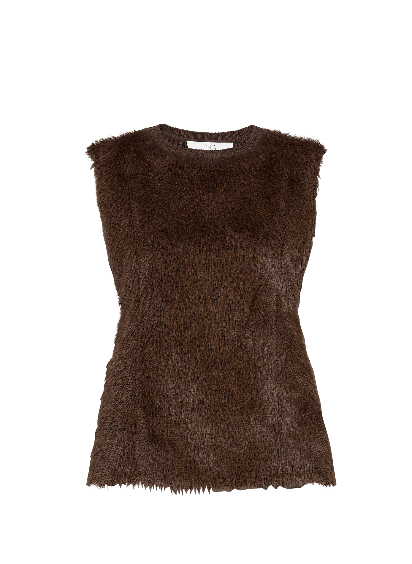 Pull droit sans manches TELA Marron