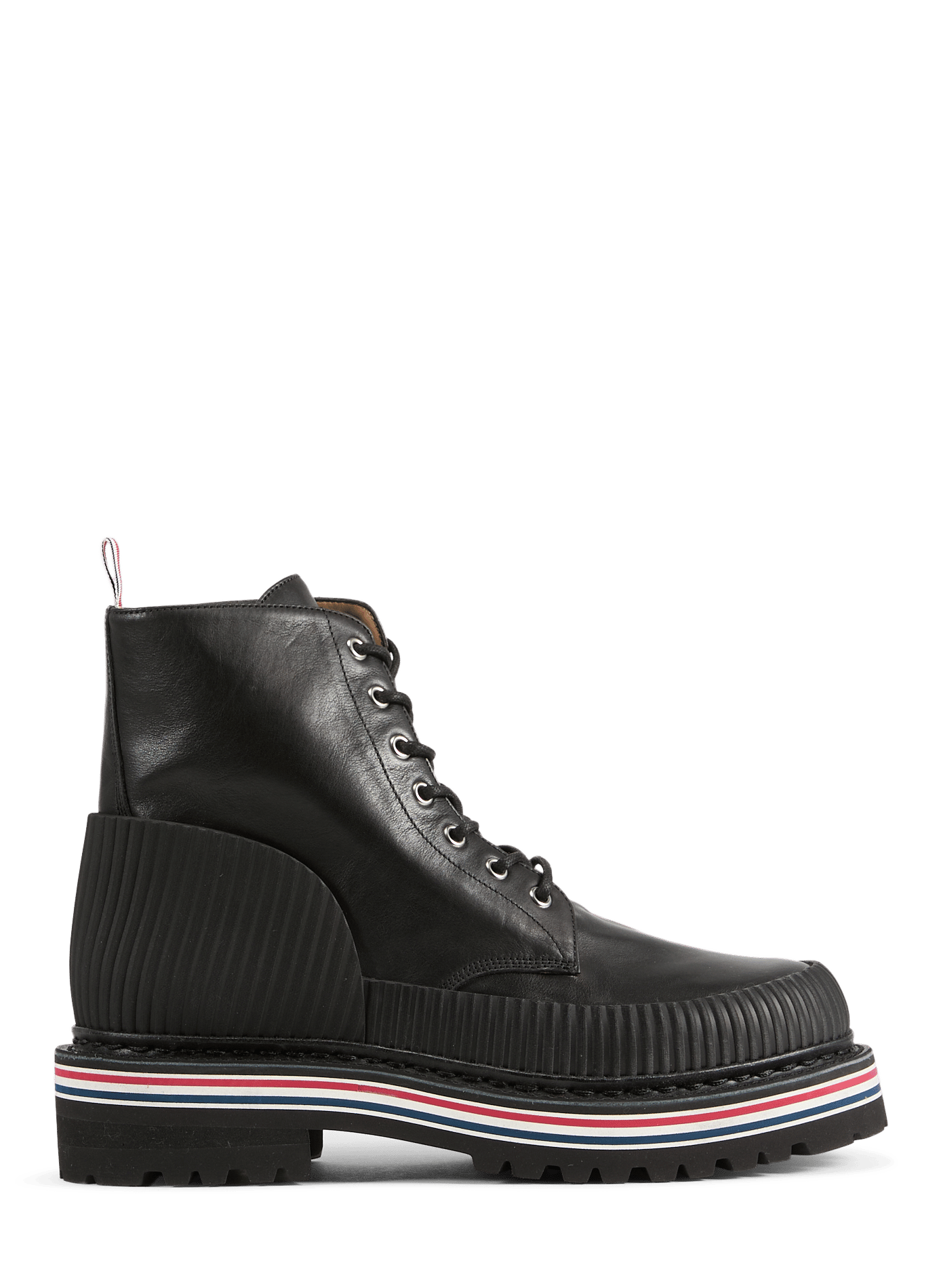 Calfskin leather ankle boots THOM BROWNE Black