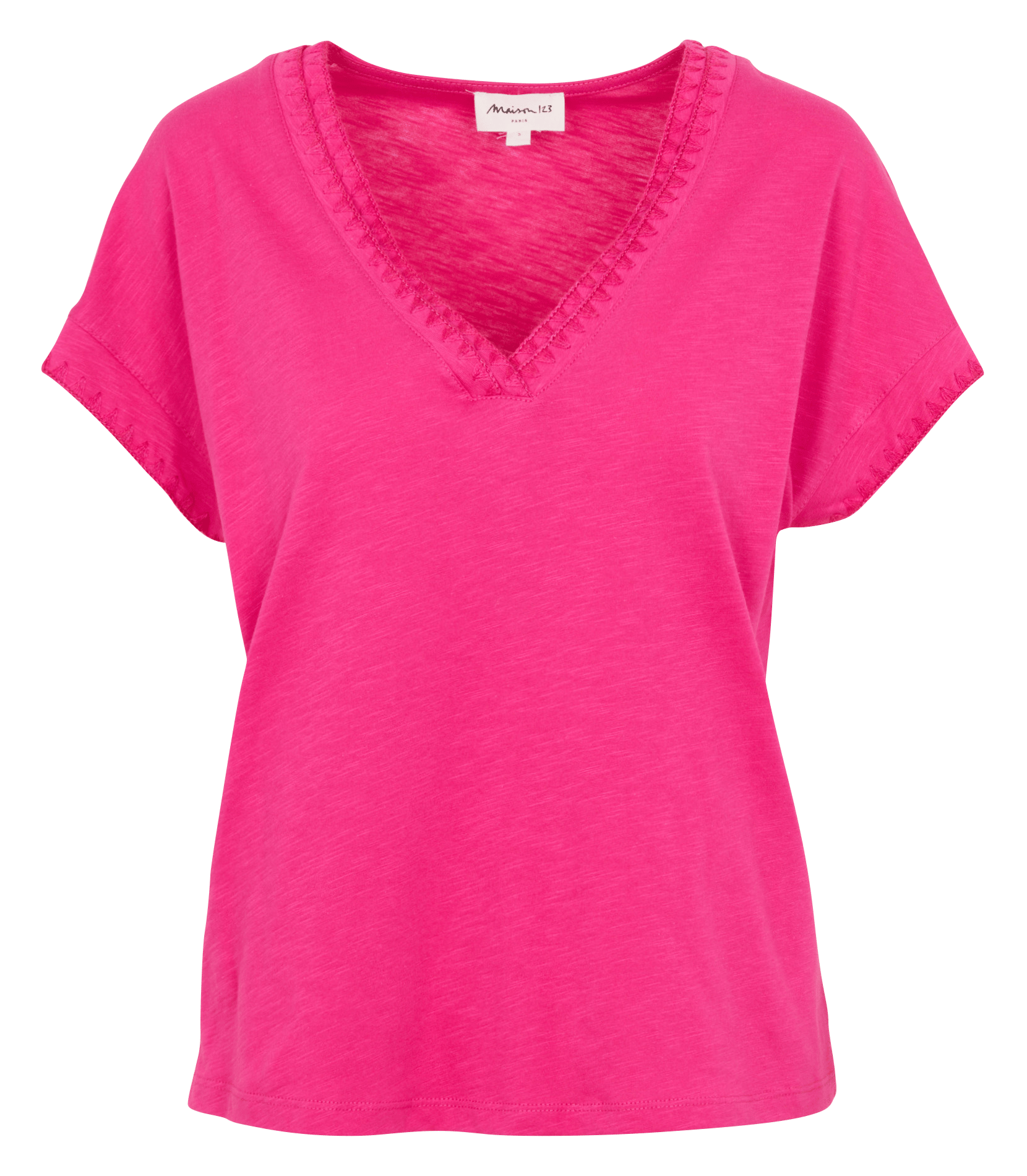 Tee-shirt droit en coton trystan MAISON 123 Rose