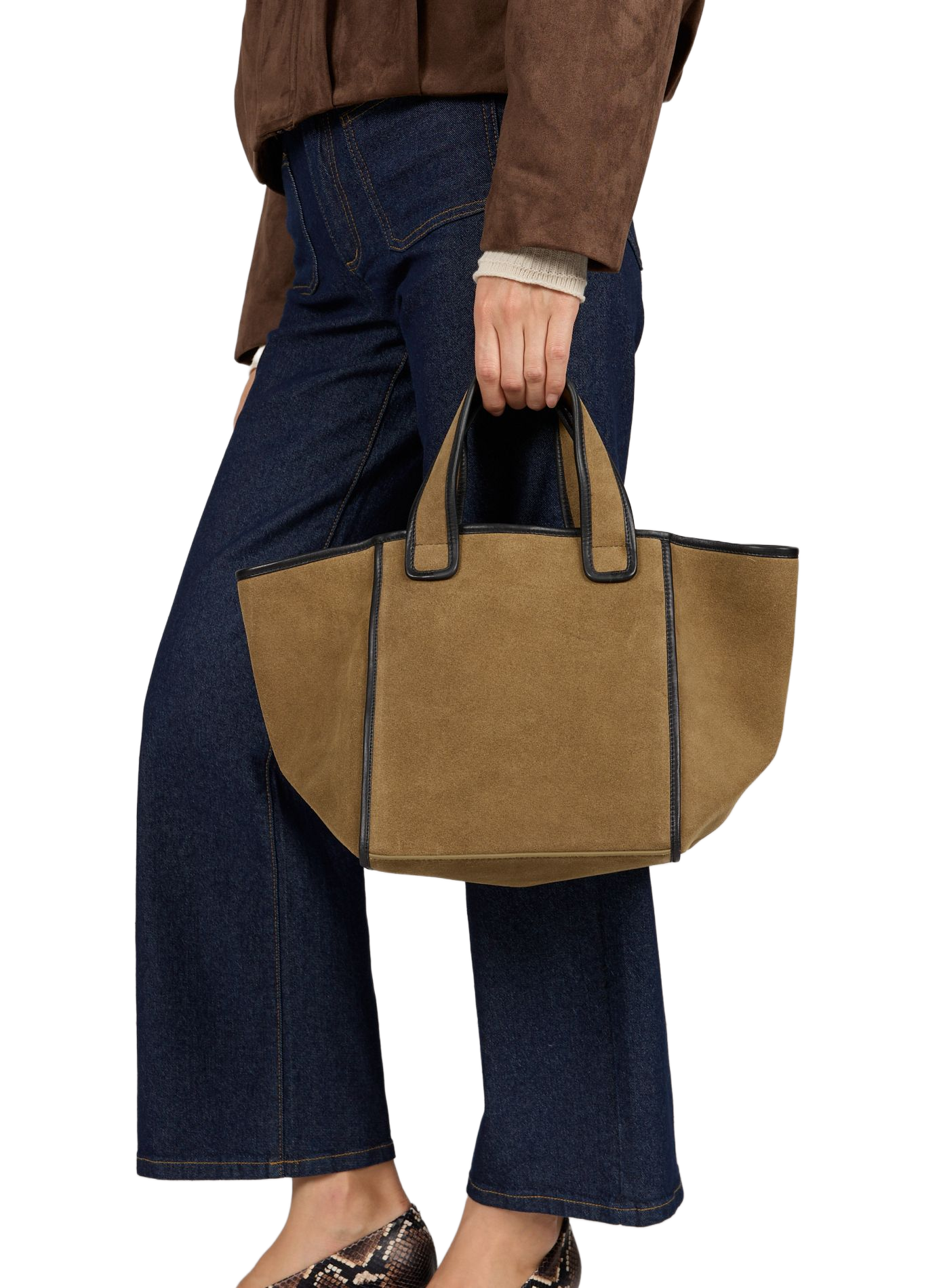 Mini Kub bag in suede leather BELLEROSE Brown