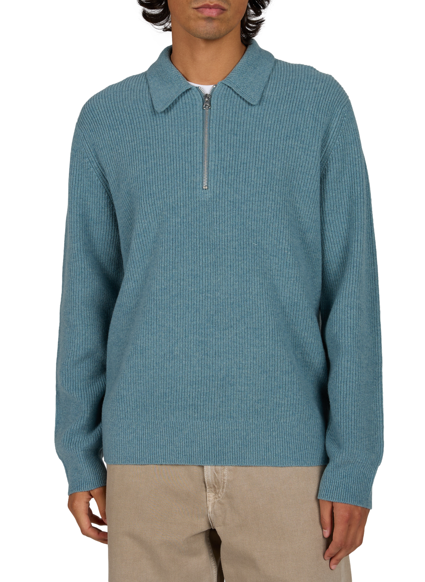 Wollpullover mit Reißverschlusskragen SAMSOE SAMSOE Blau