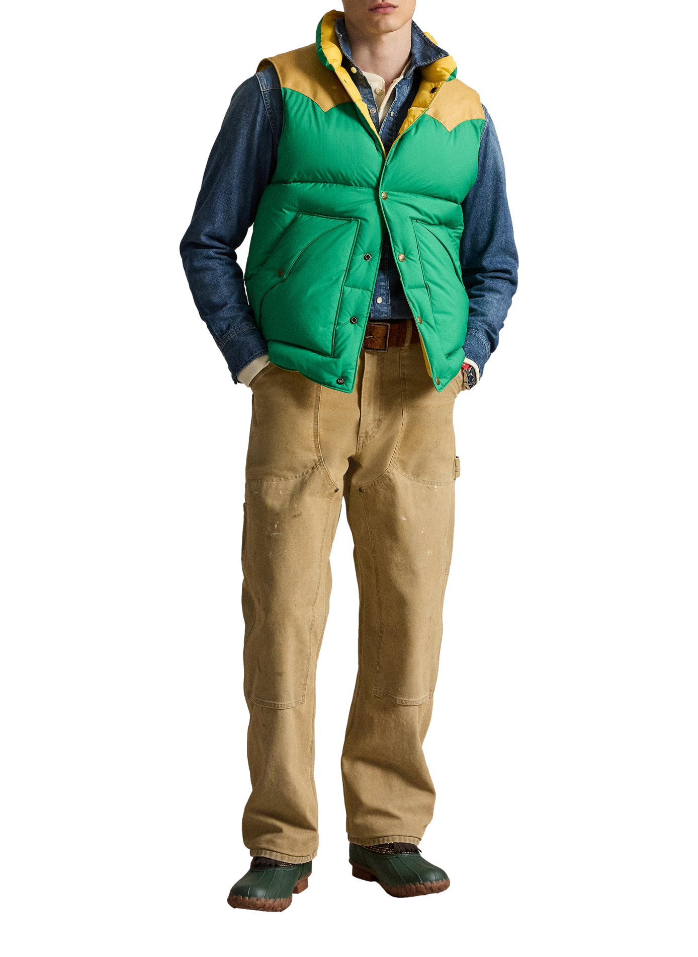 Blouson droit col montant matelassé POLO RALPH LAUREN Vert