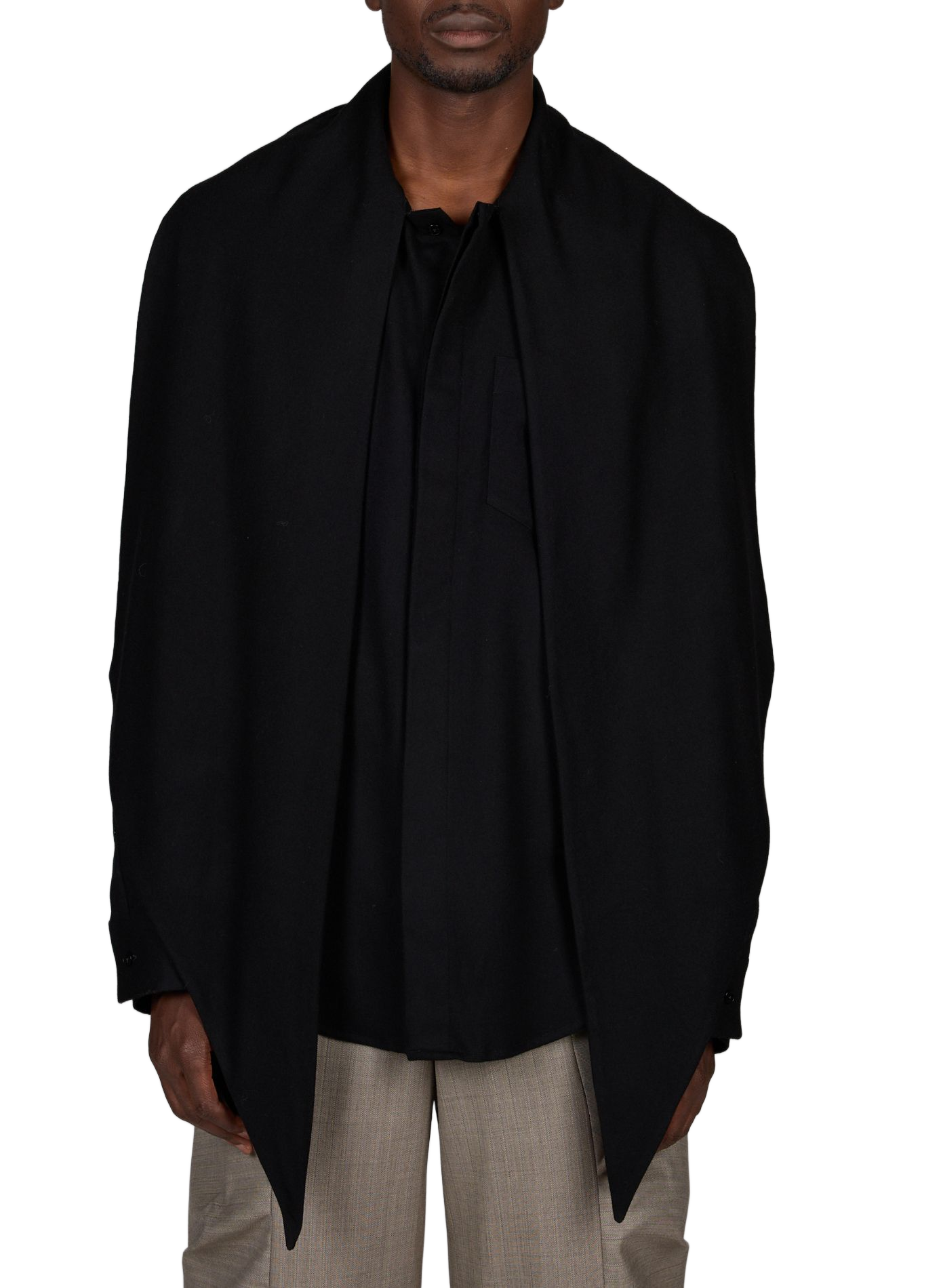 Wool blouse with lavallière collar ALAINPAUL Black