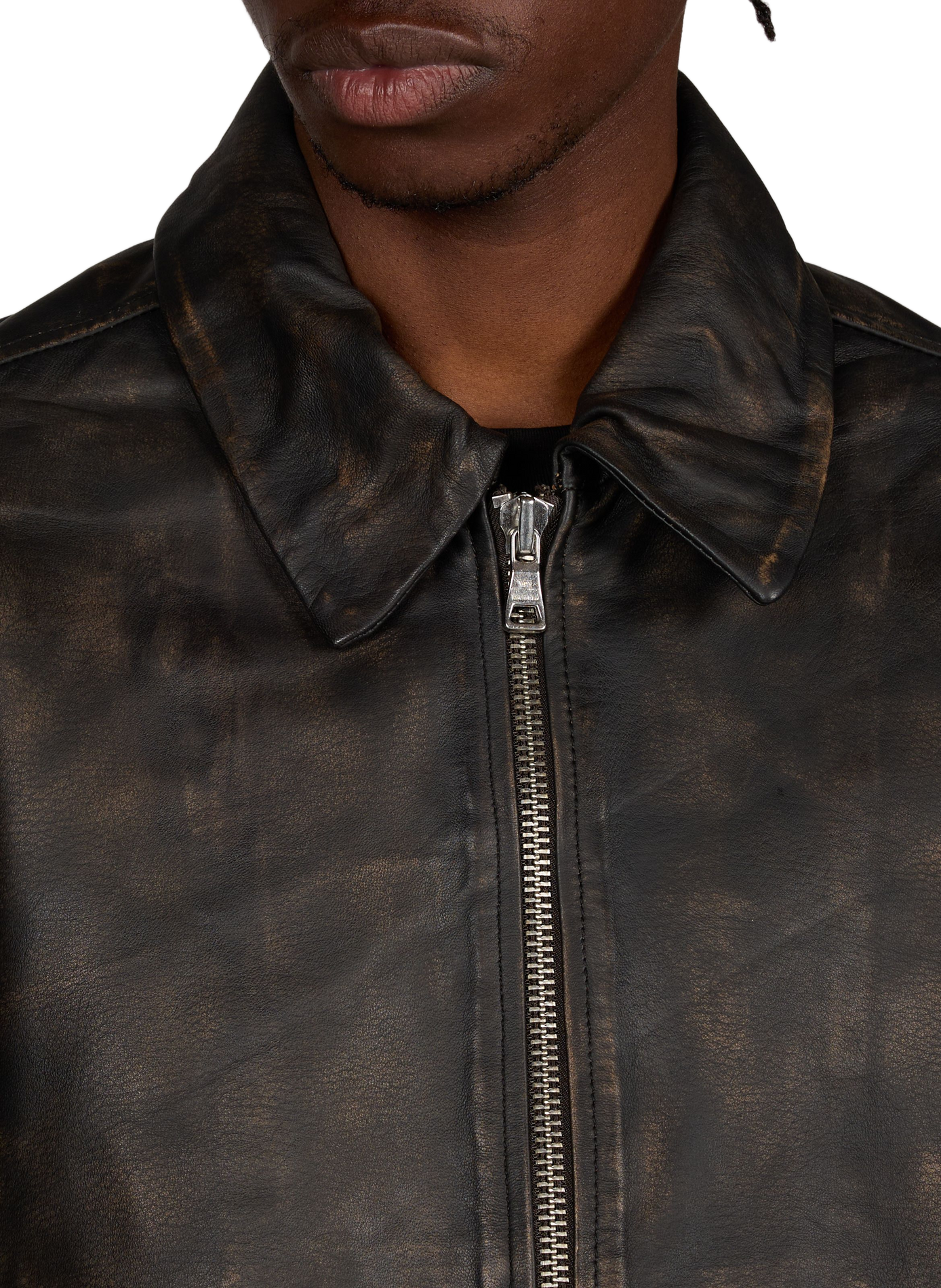 Veste en cuir oversize WON HUNDRED Marron