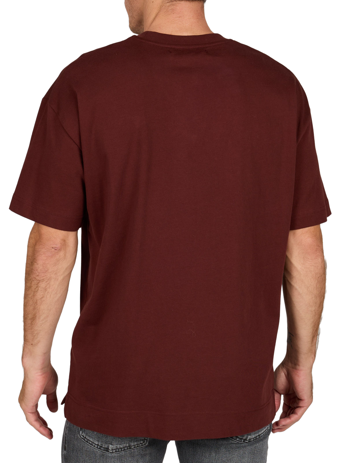 Einfarbiges gerades Baumwoll-T-Shirt. SAMSOE SAMSOE Braun