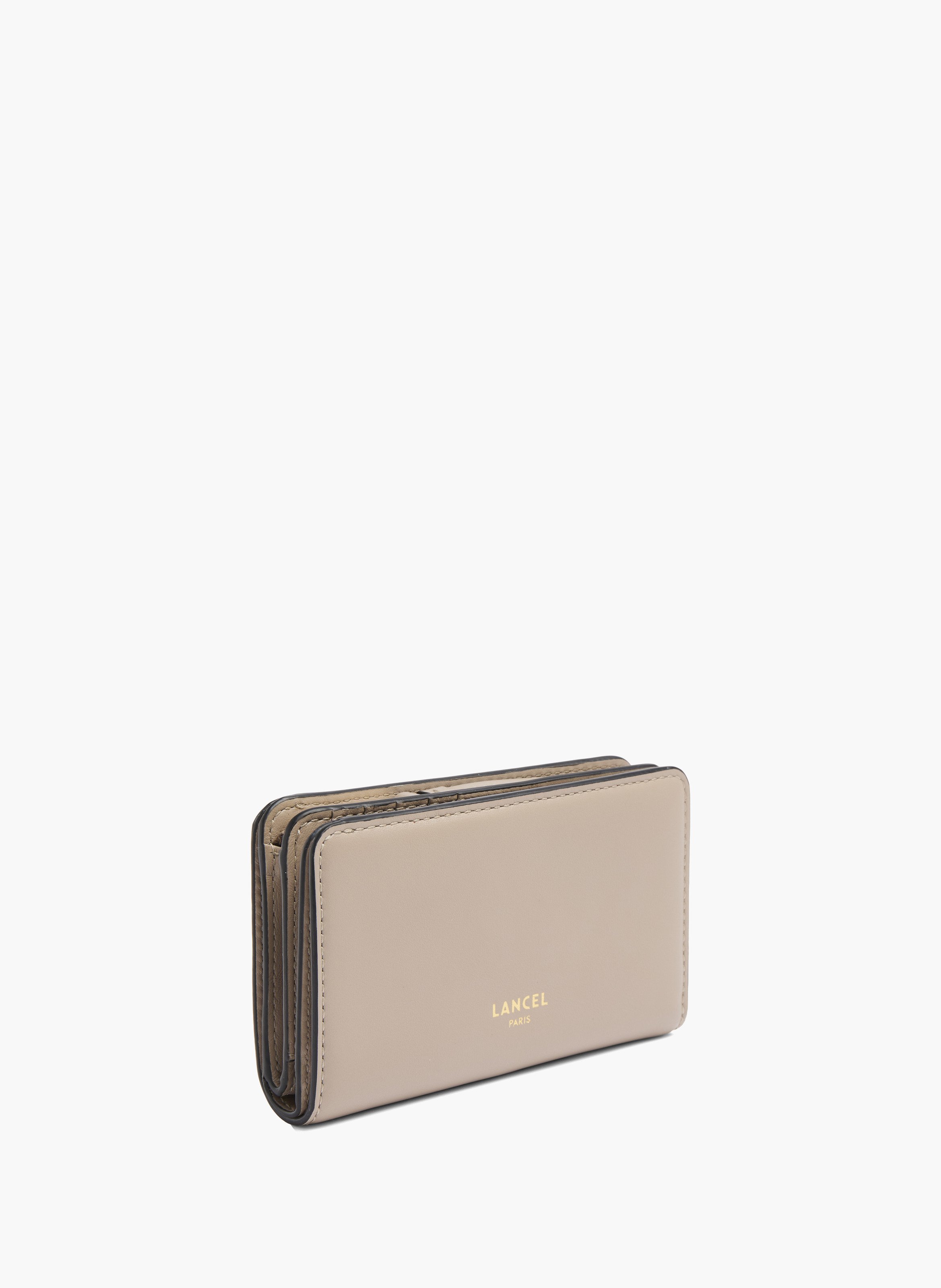 Portefeuille compact origami de lancel en cuir de vachette lisse LANCEL Gris