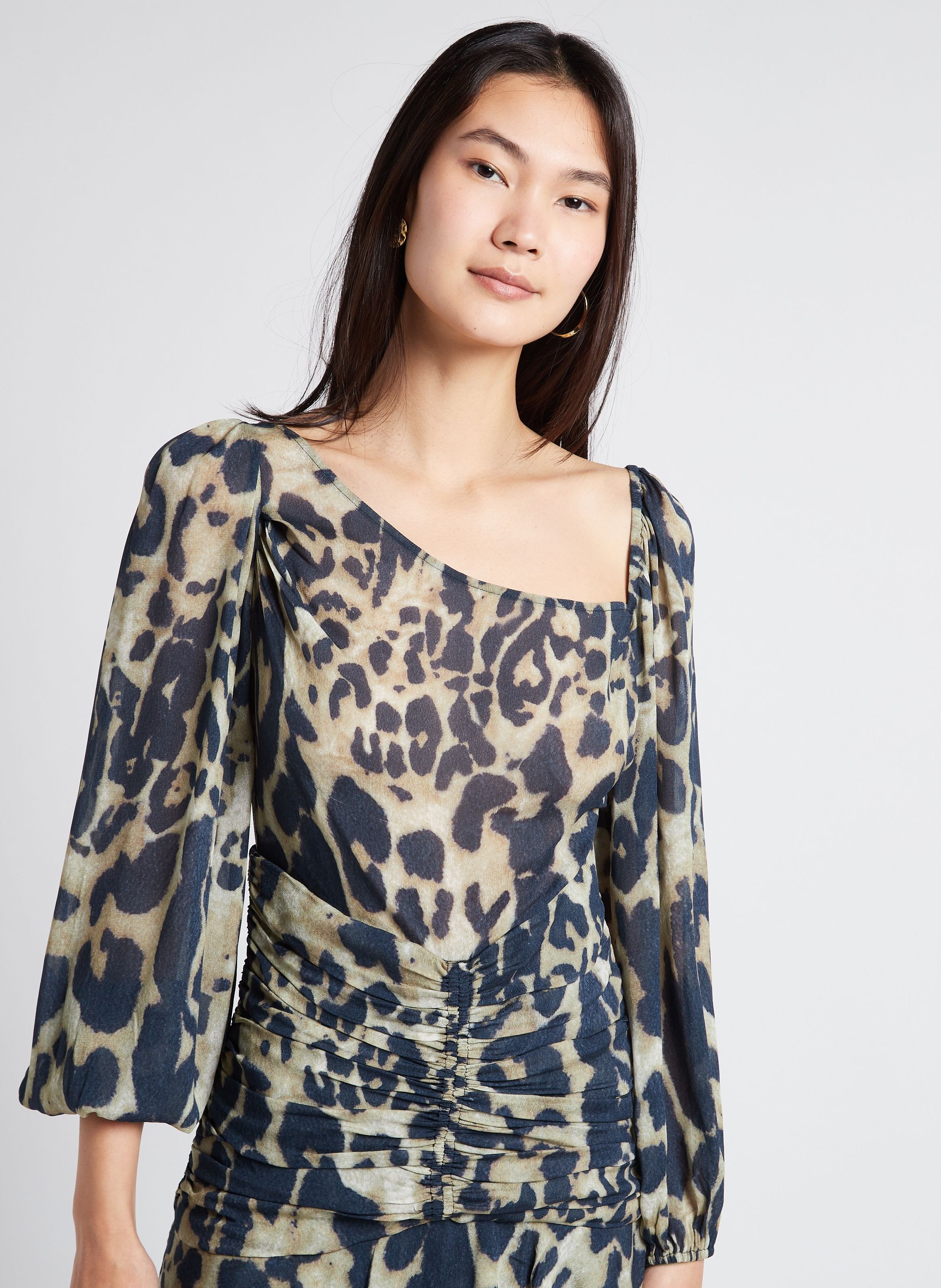 ROBE COURTE COL ROND IMPRIM?�E JUDITHE - IRO pour FEMME | Printemps.com