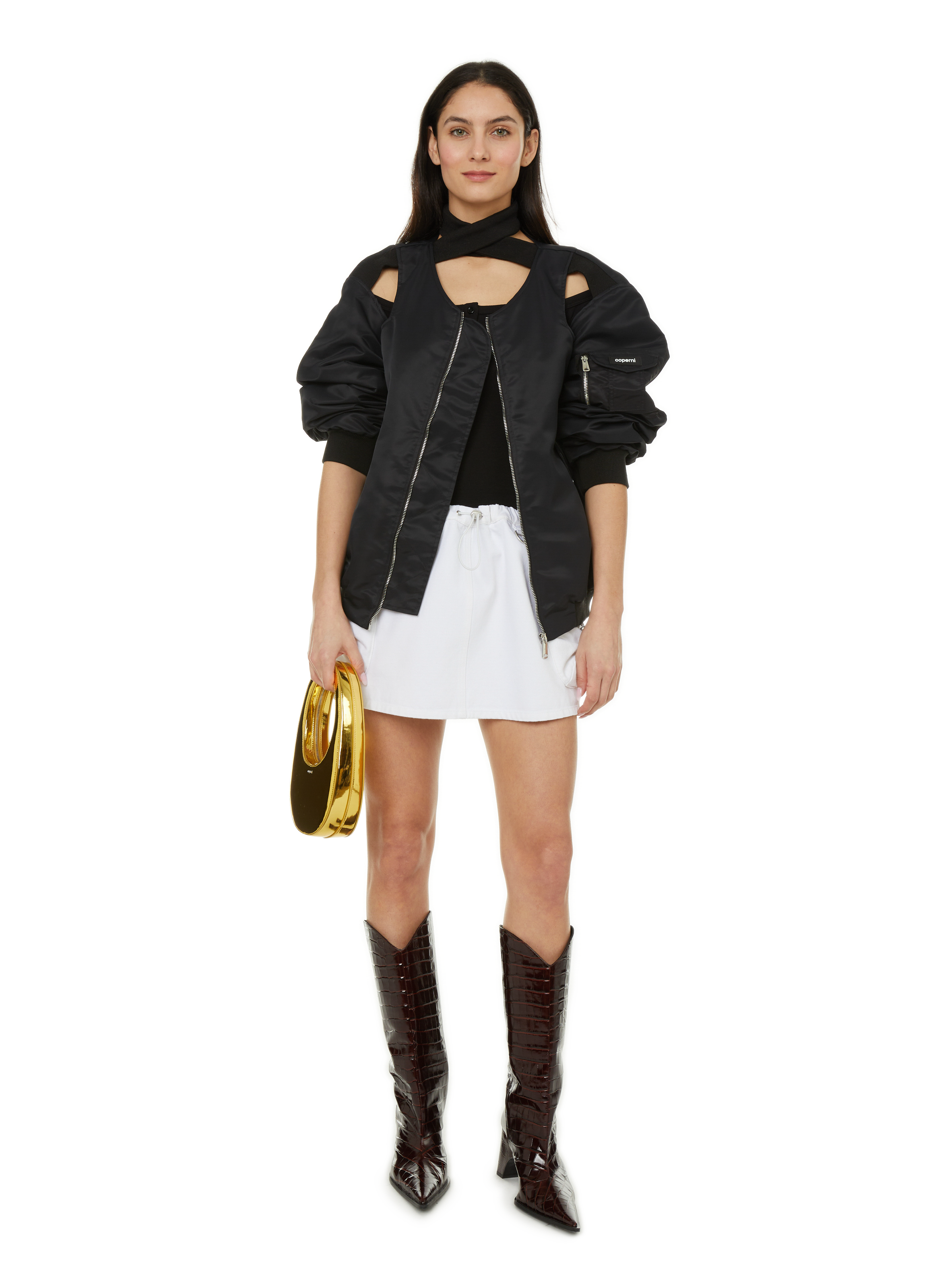 Denim mini skirt COPERNI White