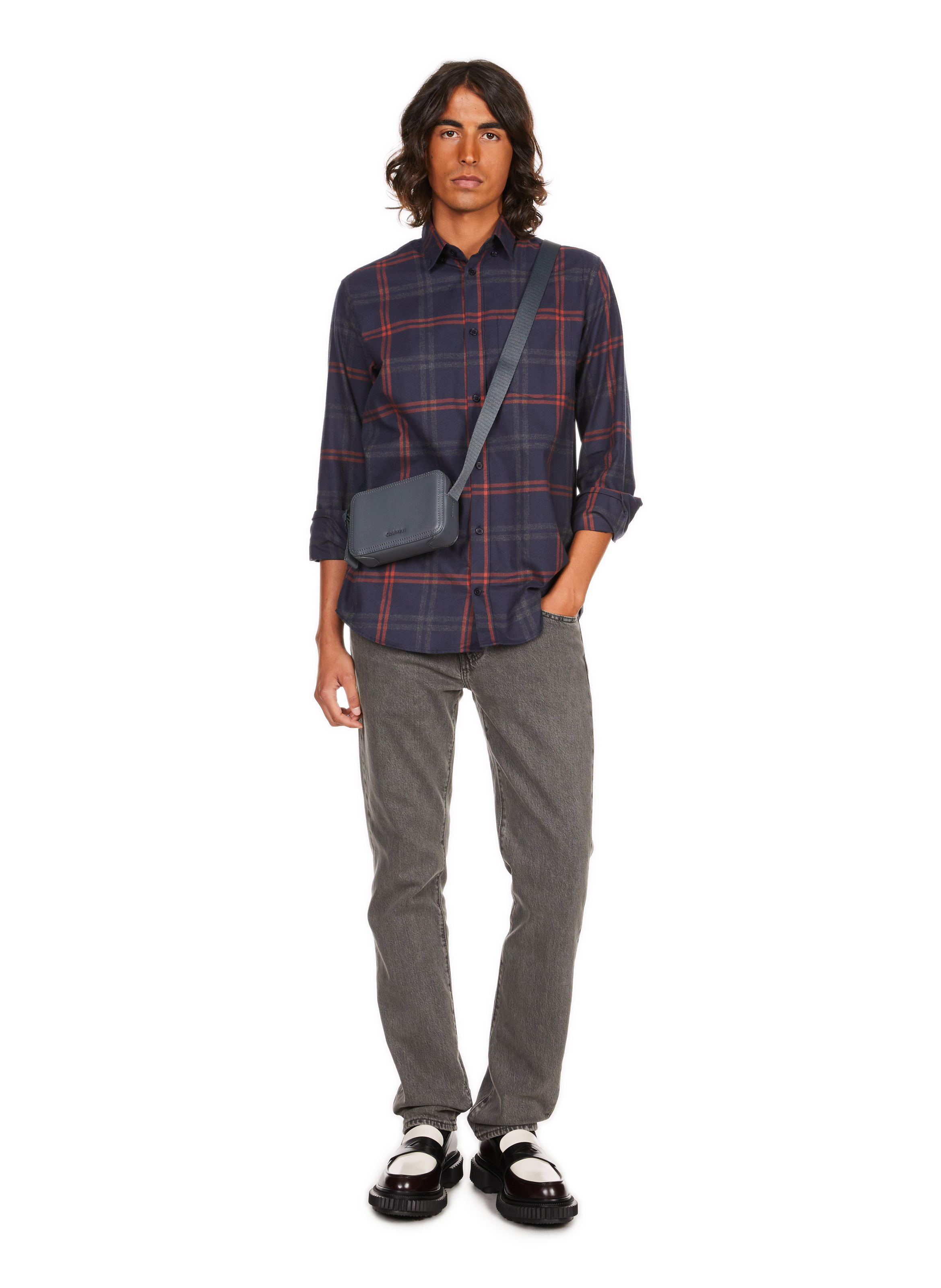 Chemise à carreaux  AU PRINTEMPS PARIS Bleu