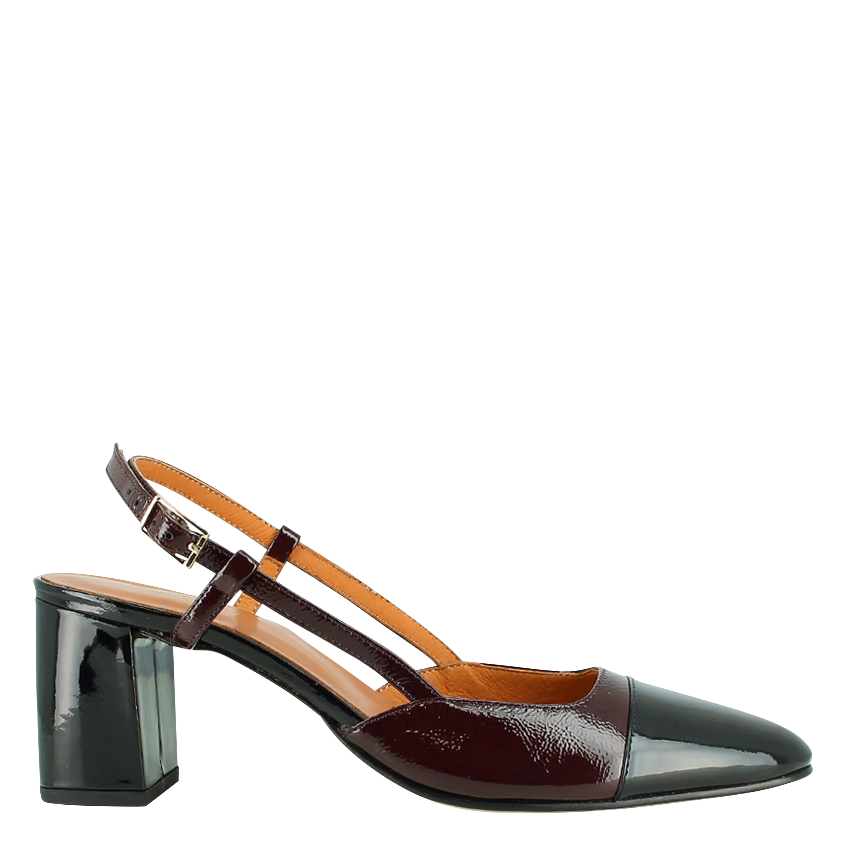 Slingbacks à talons en cuir verni JONAK Rouge