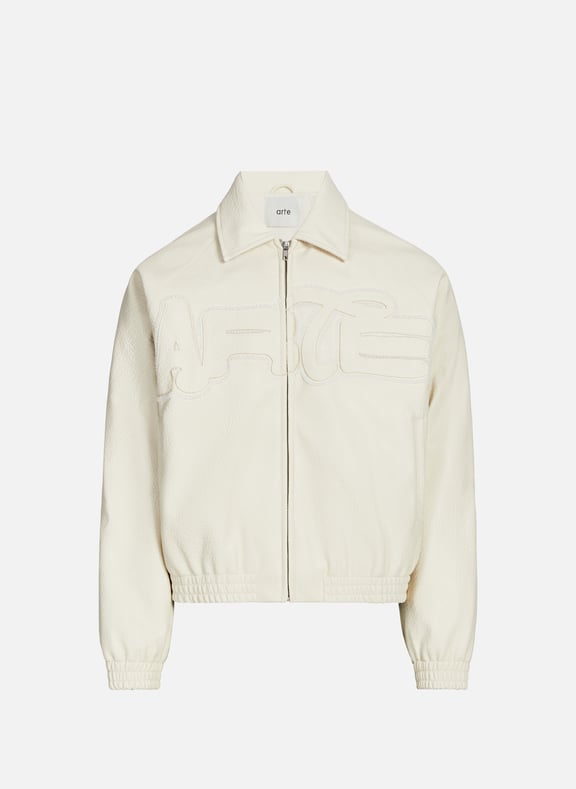 Blouson grainé à logo Beige by ARTE ANTWERP ARTE ANTWERP Blouson grainé à logo Beige