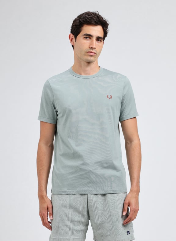 T-shirt à bordures contrastantes Bleu by FRED PERRY FRED PERRY T-shirt à bordures contrastantes Bleu