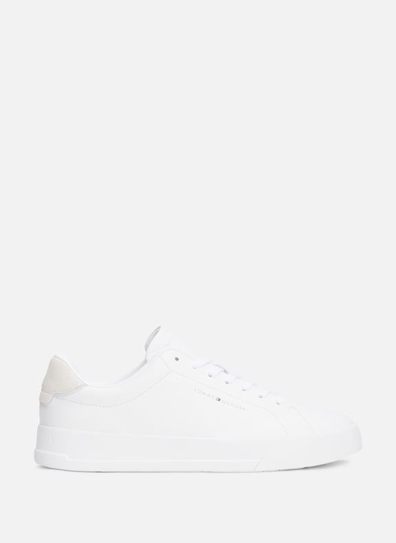Grain effect leather sneakers White by TOMMY HILFIGER TOMMY HILFIGER Grain effect leather sneakers White