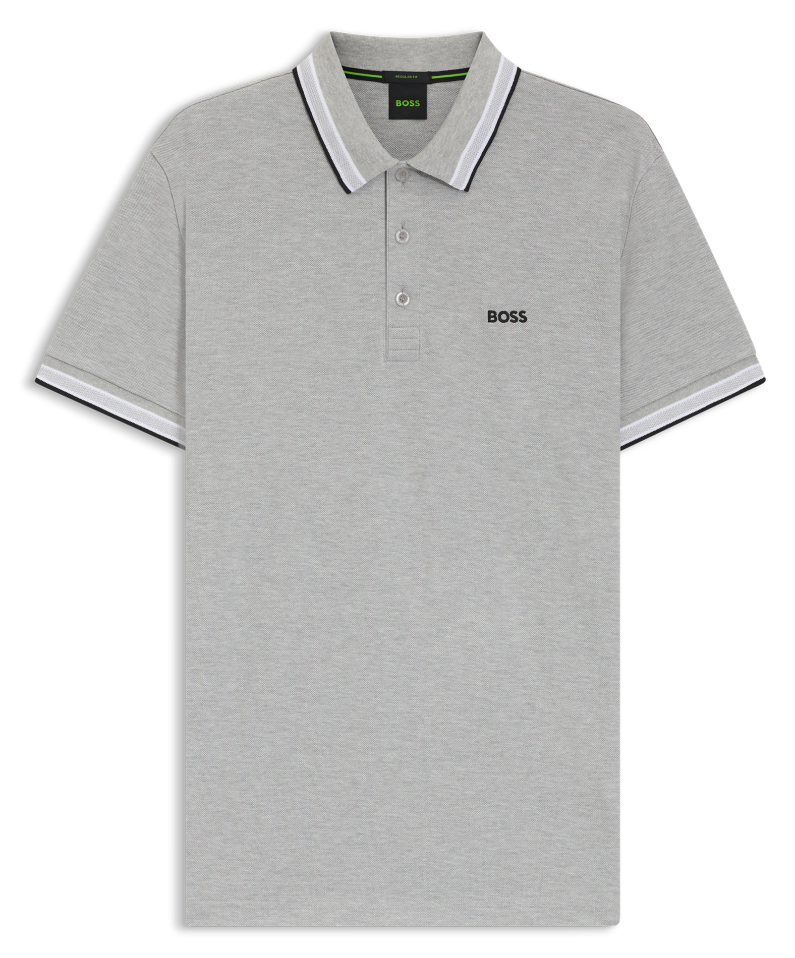 Polo regular fit en coton BOSS Argent