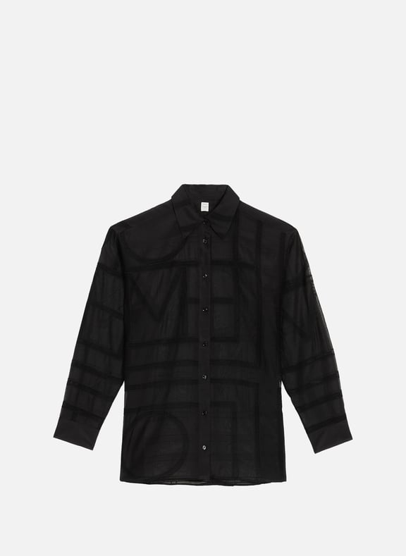 Chemise brodée en soie et coton Noir by TOTEME TOTEME Chemise brodée en soie et coton Noir