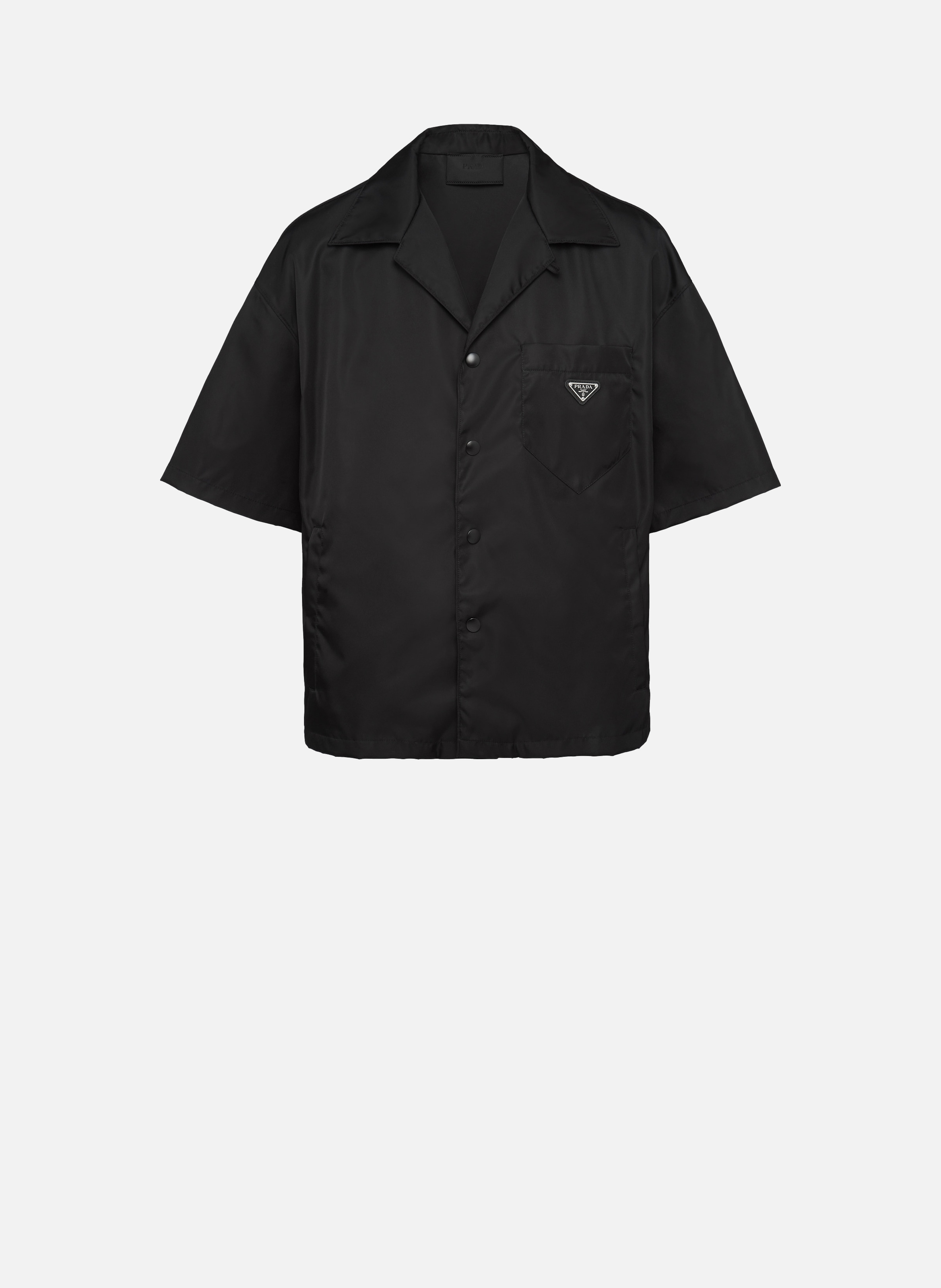 Chemise à manches courtes en re-nylon PRADA Noir