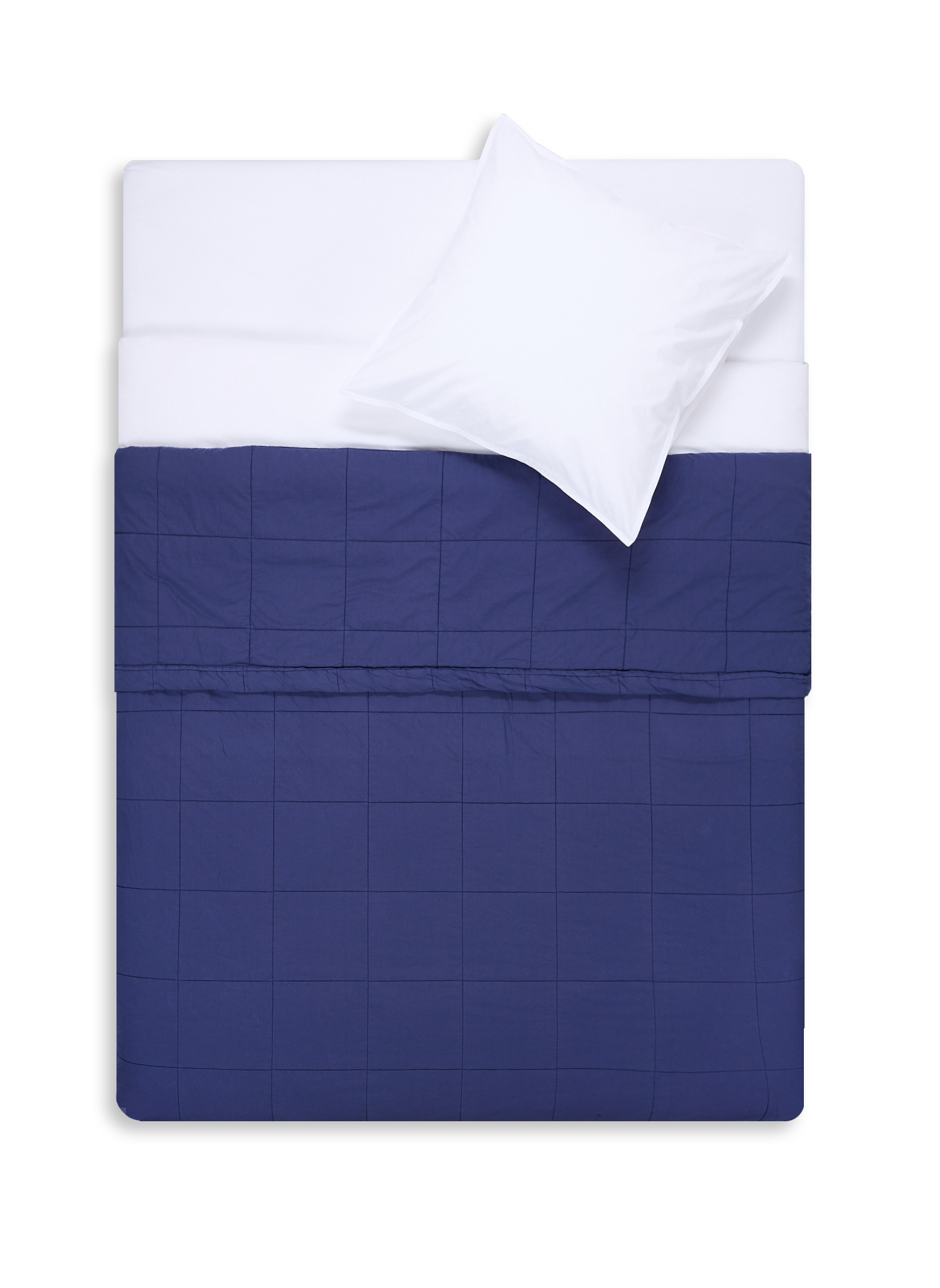 AU PRINTEMPS PARIS Cotton percale bedspread Blue