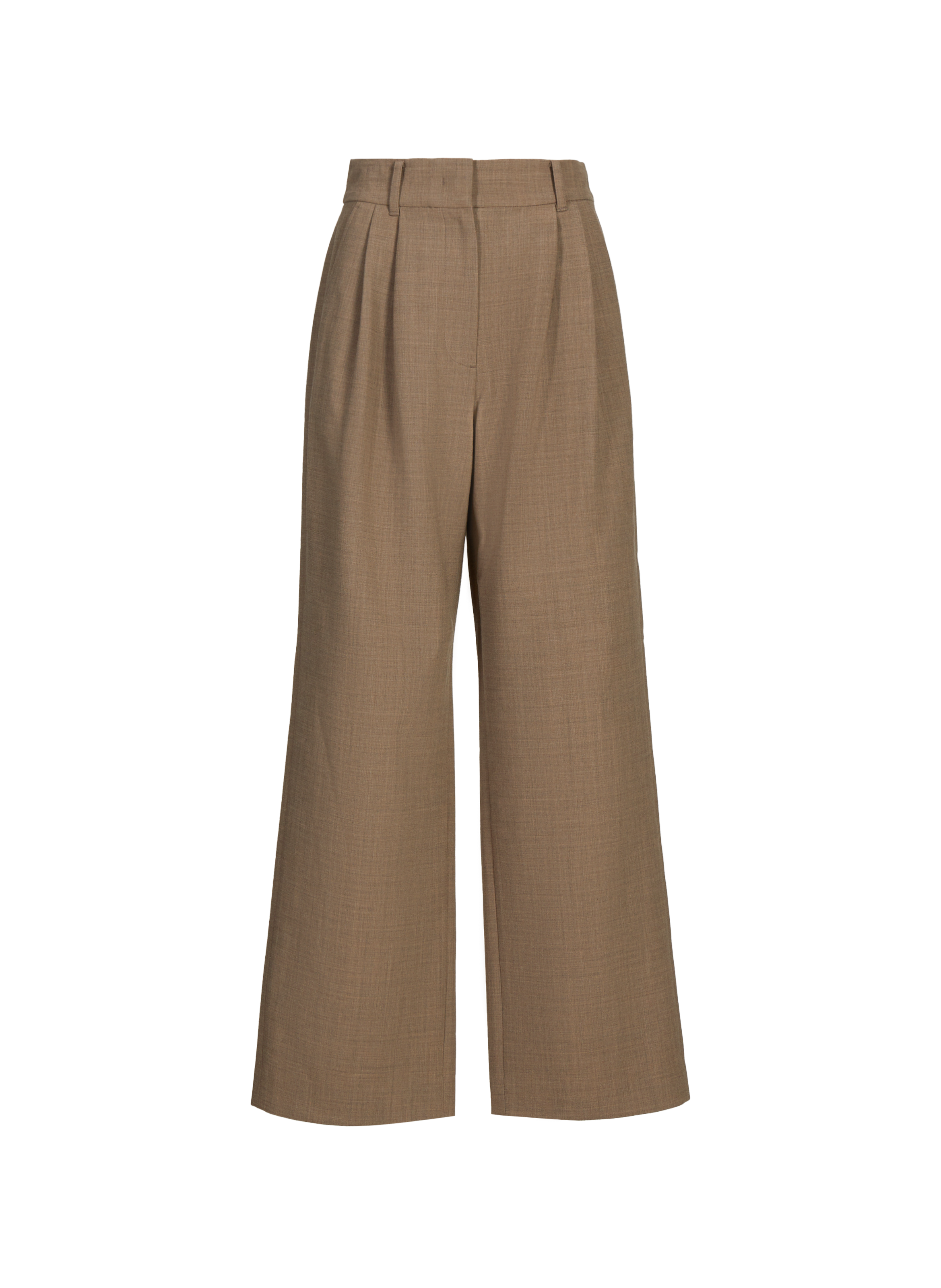 SANDBEIGE Straight wool-blend trousers  Beige